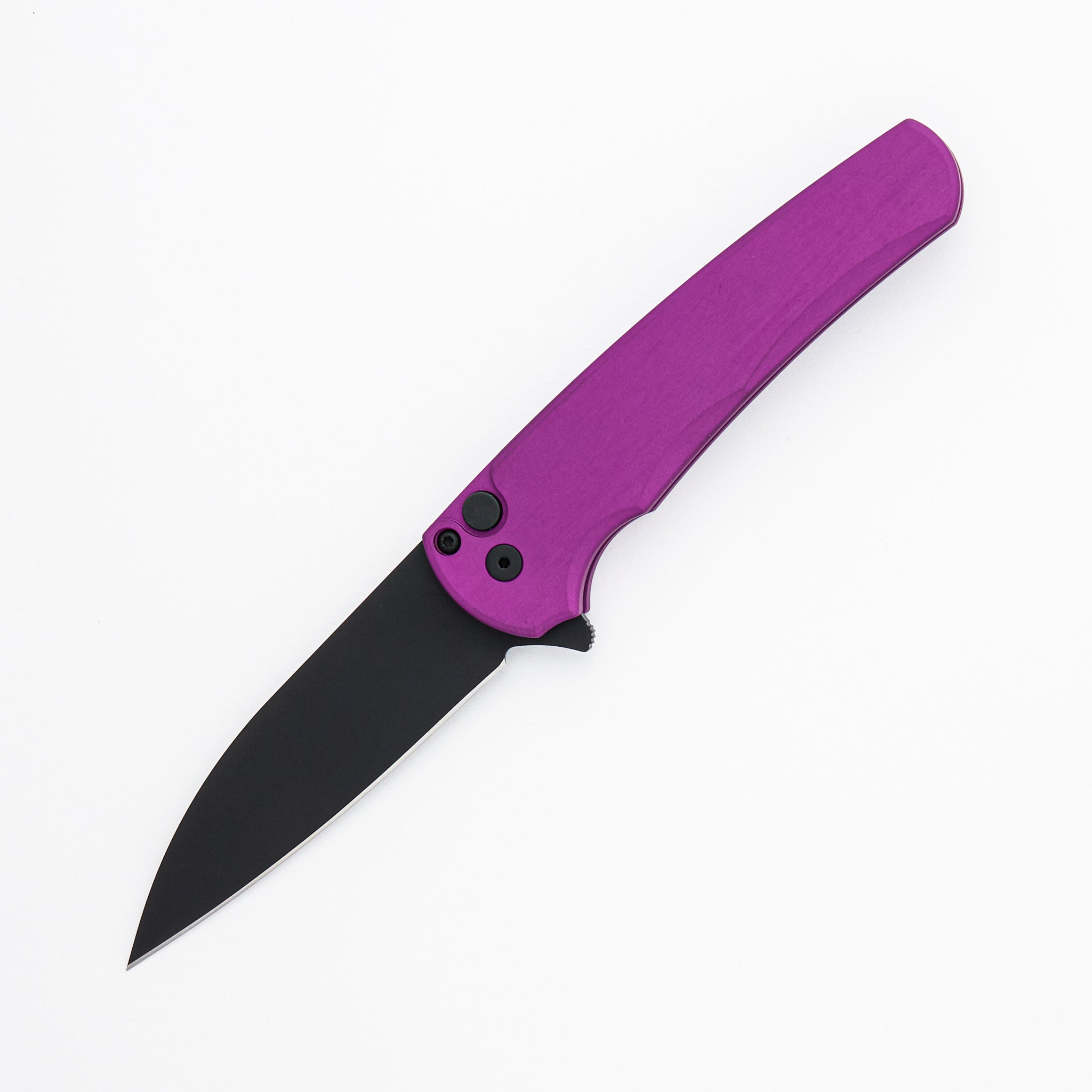 Malibu - 5303-PURPLE - Solid Purple Aluminum Handle - DLC Black MagnaCut Wharncliffe Blade