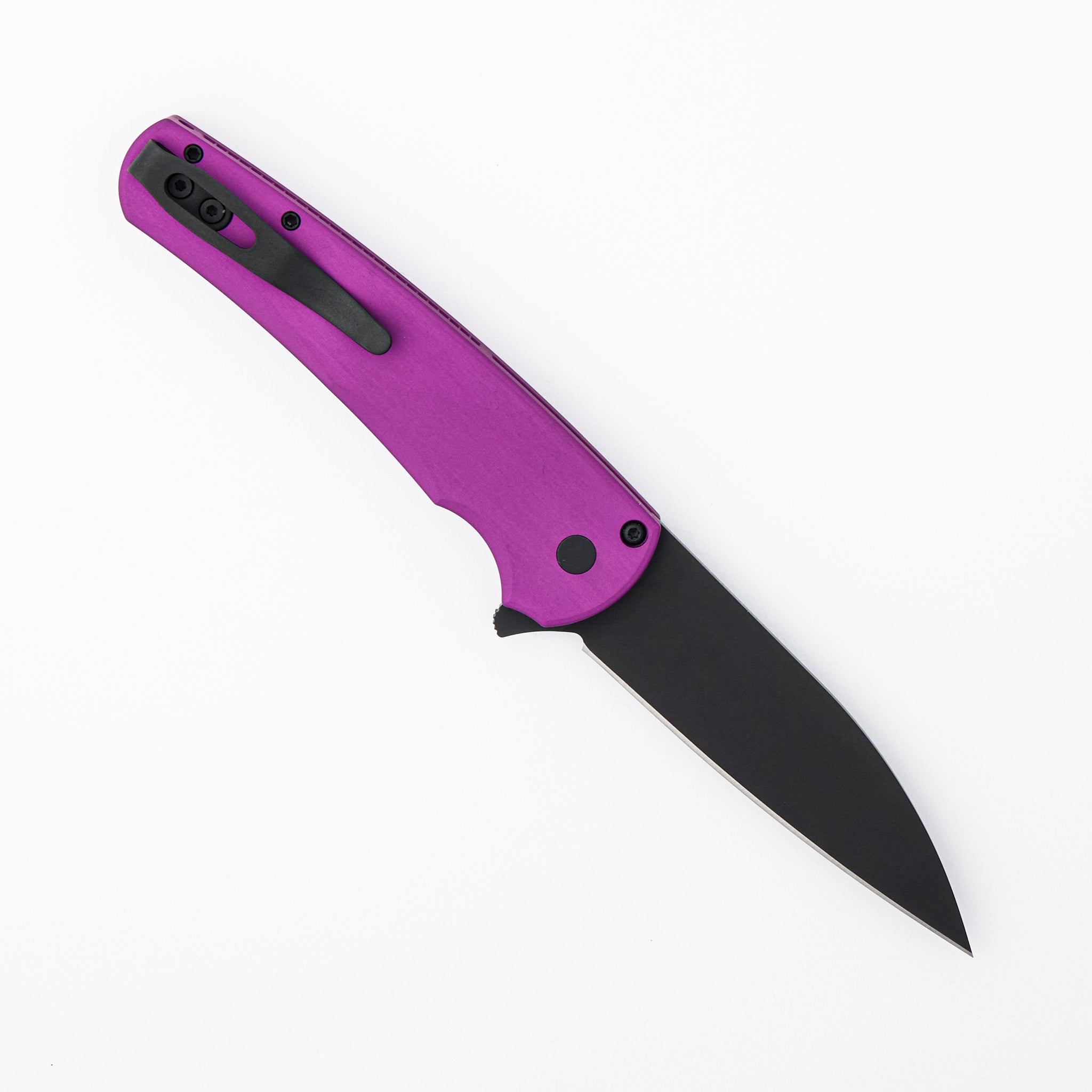 Malibu - 5303-PURPLE - Solid Purple Aluminum Handle - DLC Black MagnaCut Wharncliffe Blade