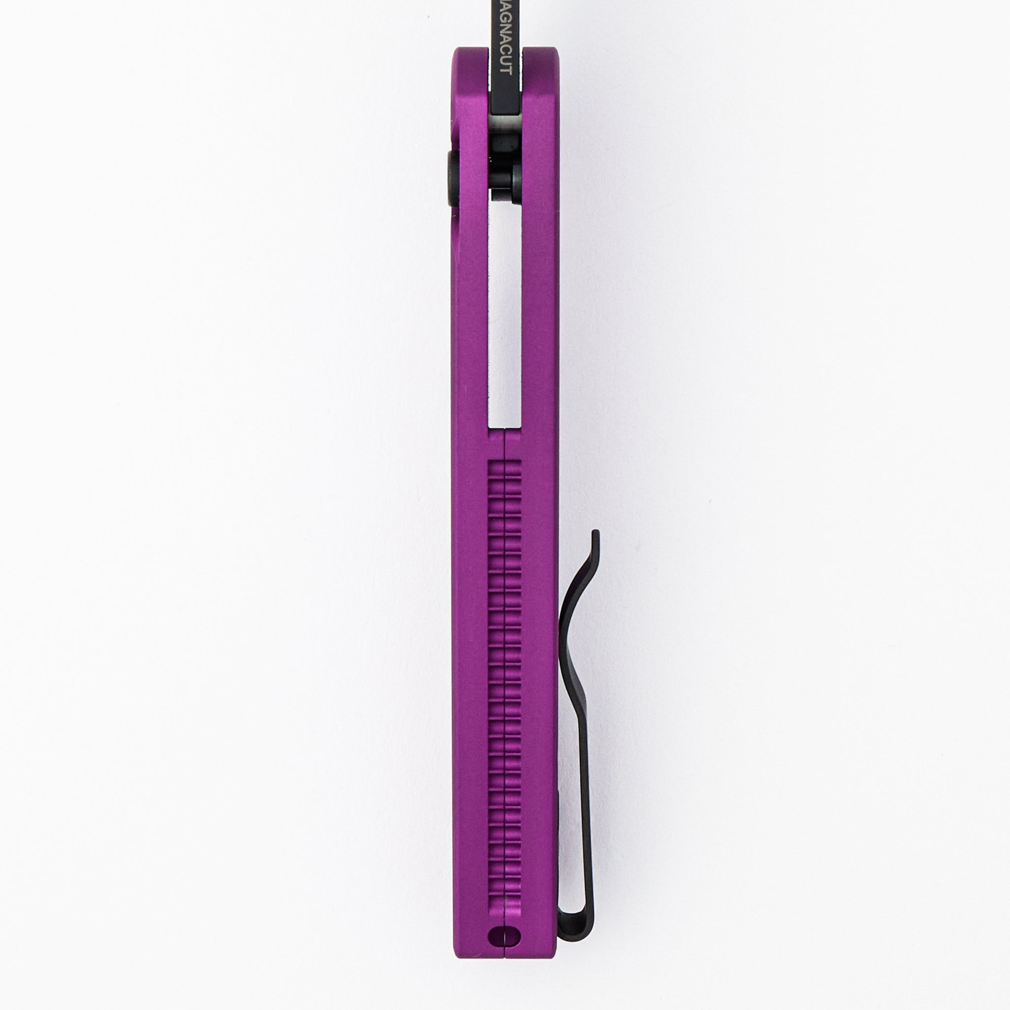 Malibu - 5303-PURPLE - Solid Purple Aluminum Handle - DLC Black MagnaCut Wharncliffe Blade