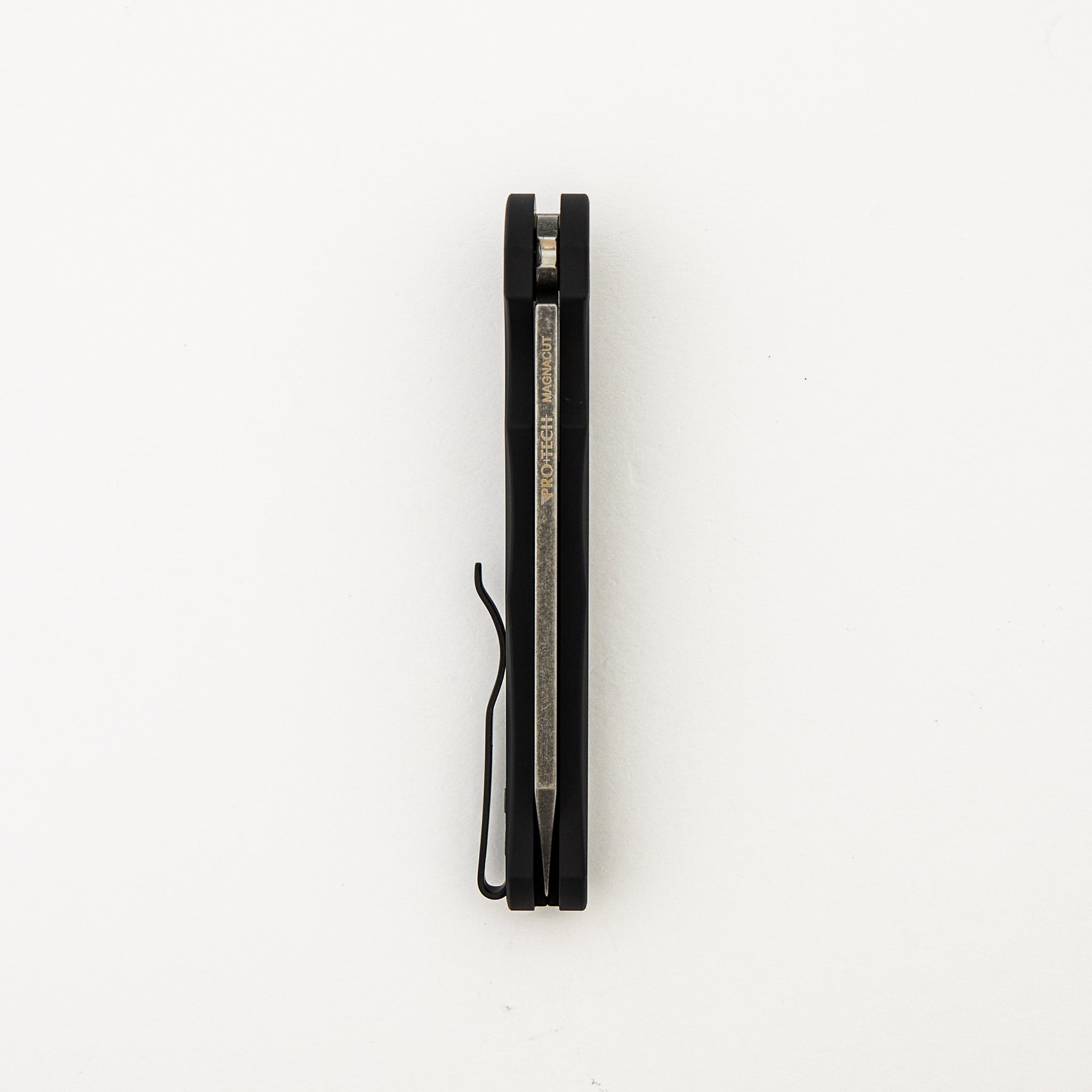 Malibu Flipper - Smooth Black Aluminum Handle - Acid Wash Reverse Tanto MagnaCut Blade