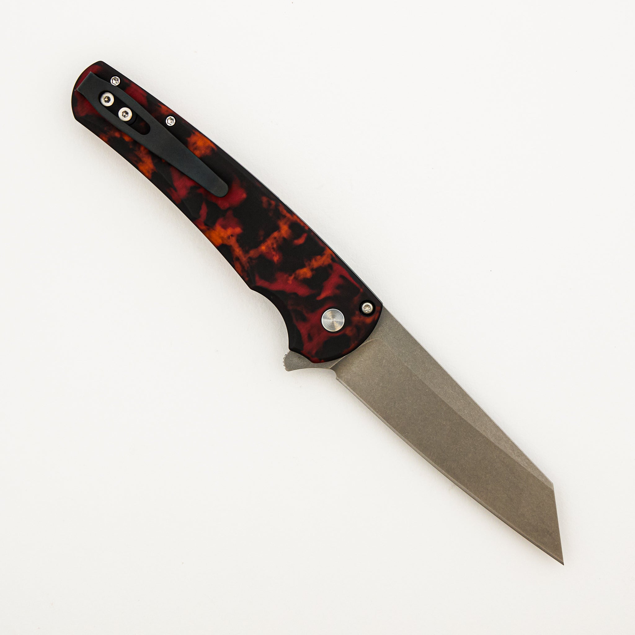 Malibu Flipper - 5401-DF "Del Fuego" Anodized Aluminum Handle - Stonewash MagnaCut Reverse Tanto Blade