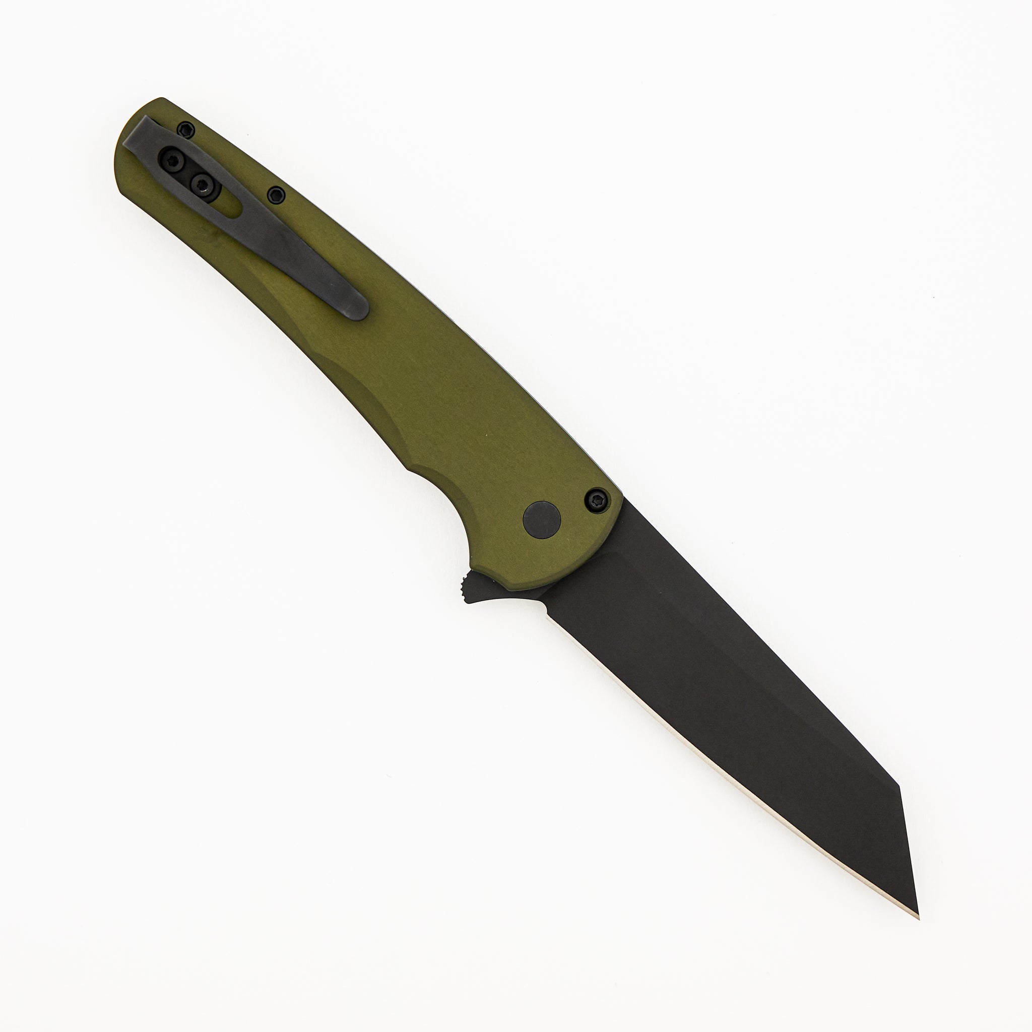 Malibu Flipper - 5403-Green - Green Aluminum Handle - DLC Black MagnaCut Reverse Tanto Blade