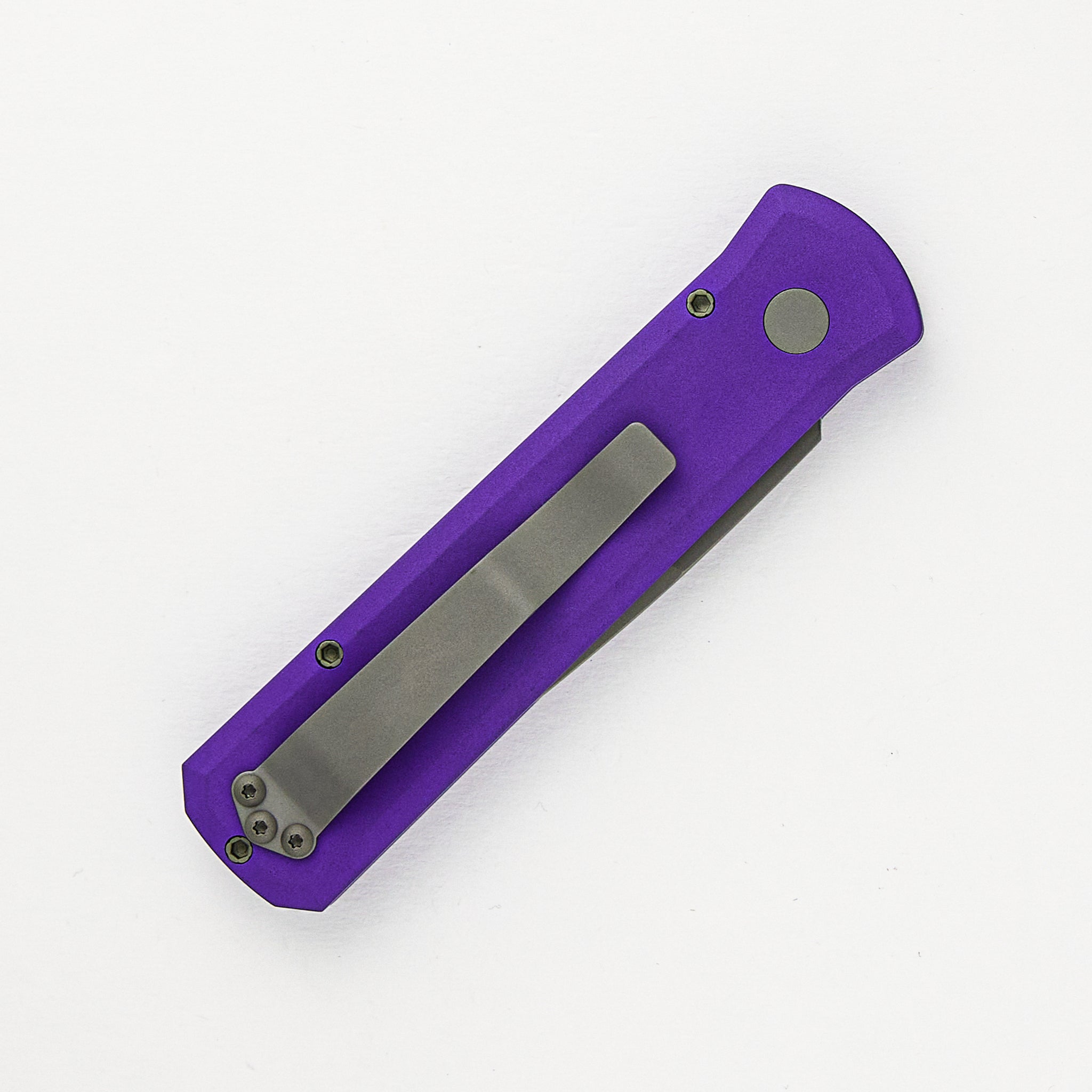 Pro-Tech Knives Godson – Solid Purple Handle – Blasted 154CM Blade 720-PURP