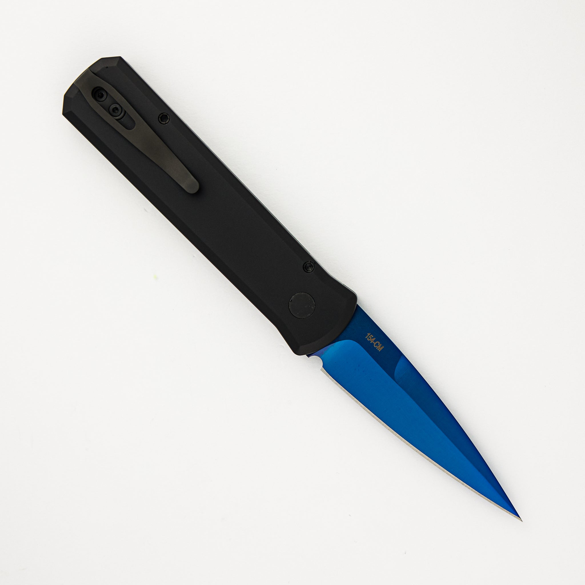 Pro-Tech Knives Godson – Black Aluminum/G10 Handle – Sapphire Blue 154CM Blade 755-SB