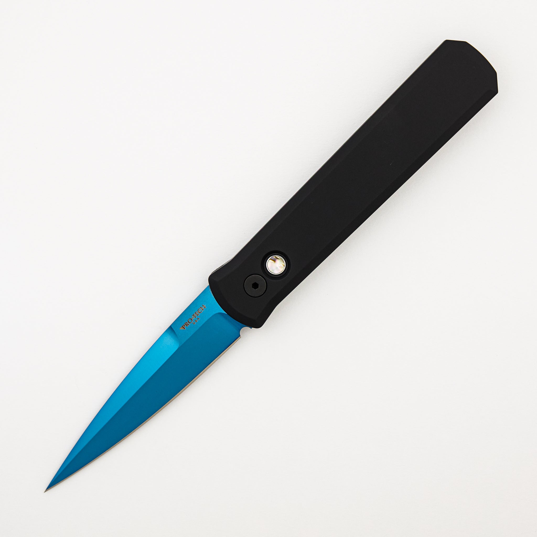 GODFATHER - 921 SB - Solid Black Handle - Sapphire Blue 154CM Blade