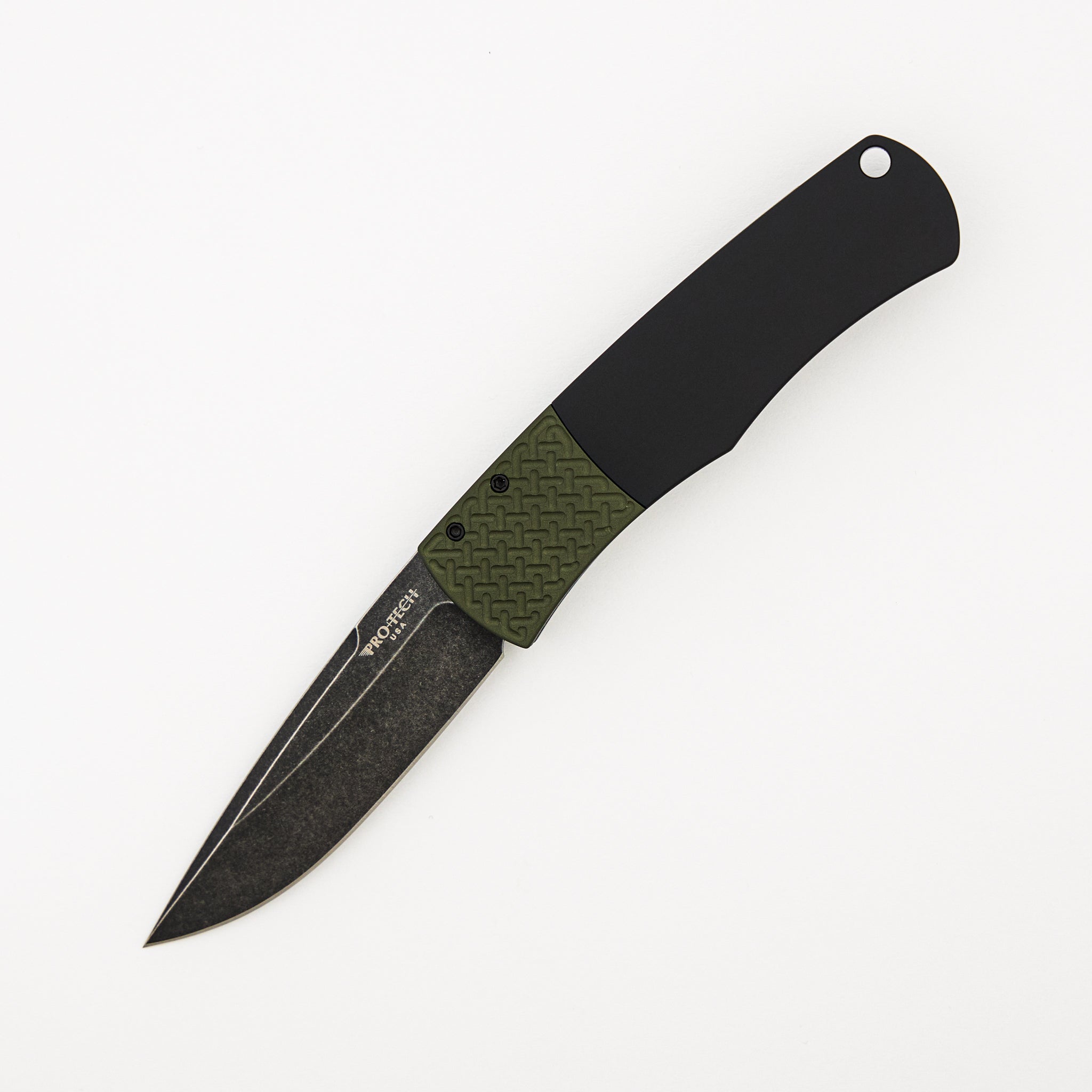BR-1.7 "Whiskers" Design LTD-GREEN DLCW - Black Handle - Green Textured Bolster - 154CM Blade