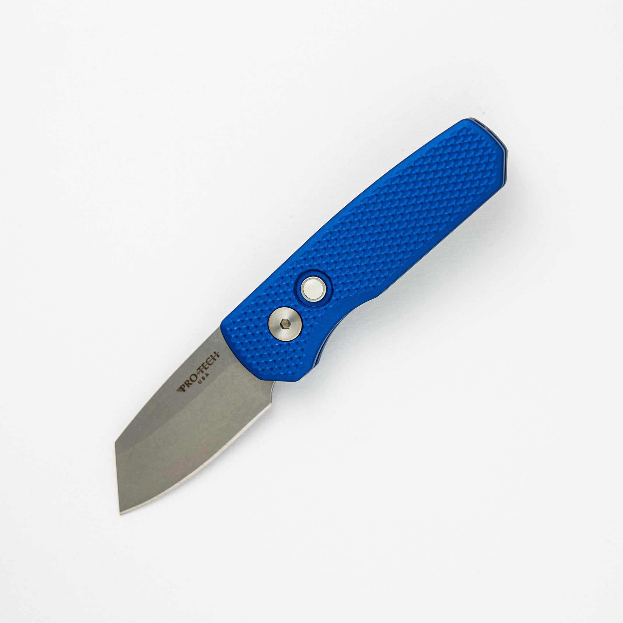 Pro-Tech Knives Runt 5 - 2024 CCKS Fall R5405-BLUE - Blue Textured Handle - MagnaCut Blade