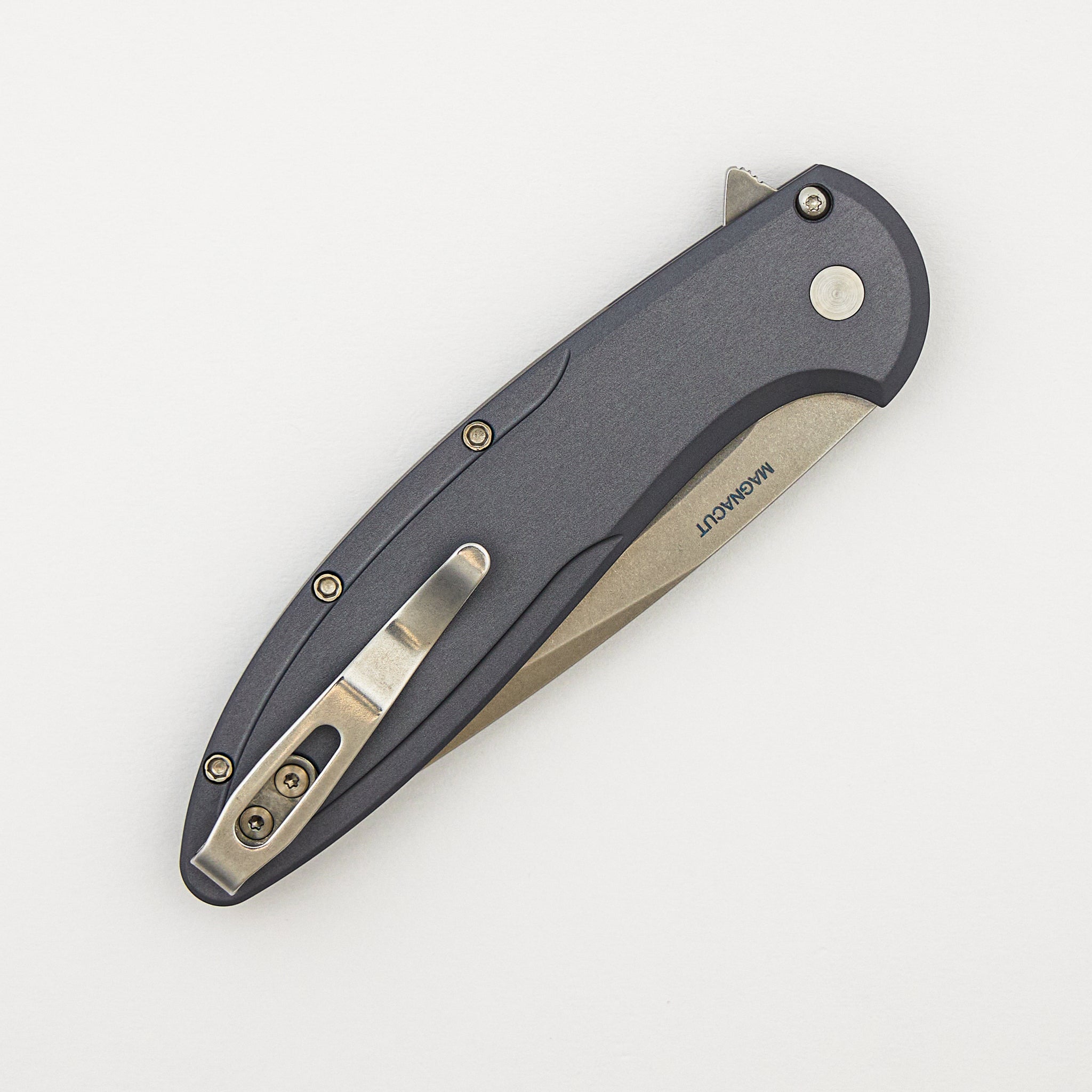 Cambria - CCKSF25.Cambria.1 - Grey Aluminum Handle - TechnoCarbo Purple Inlay - Stonewash MagnaCut Blade