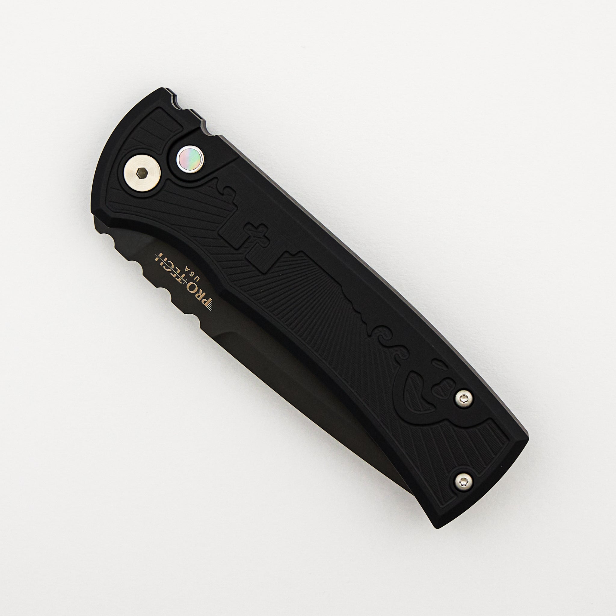 Redencion 229 - CCKSF25.Redencion.1 - Black "Skull Key" Textured Handle - DLC Black S35VN Blade (Chaves Design)