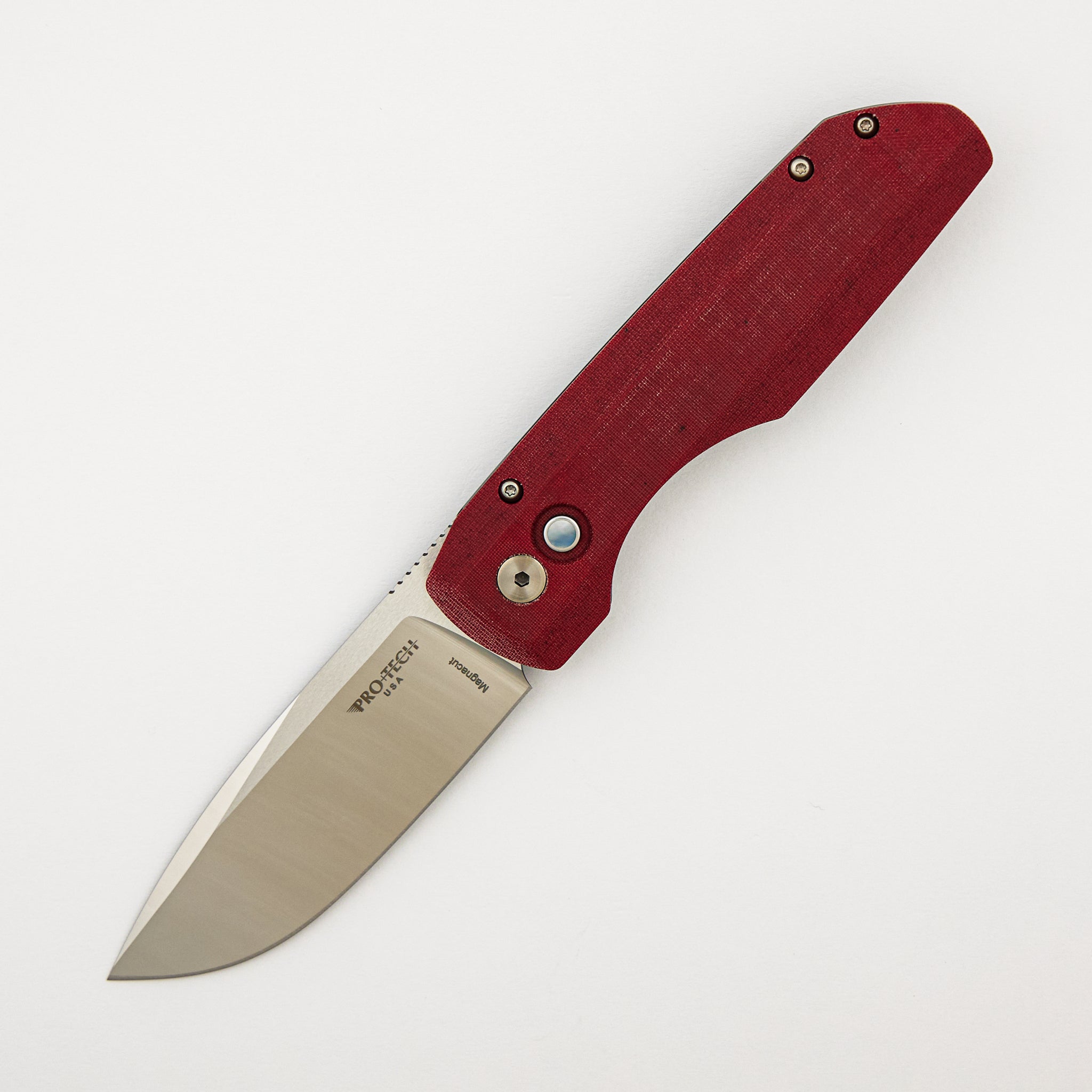 Synapse - CCKSF25.Vero.1 - Red Linen Micarta Lid W/ Black Aluminum Back - Machine Satin MagnaCut Blade (Vero Design)