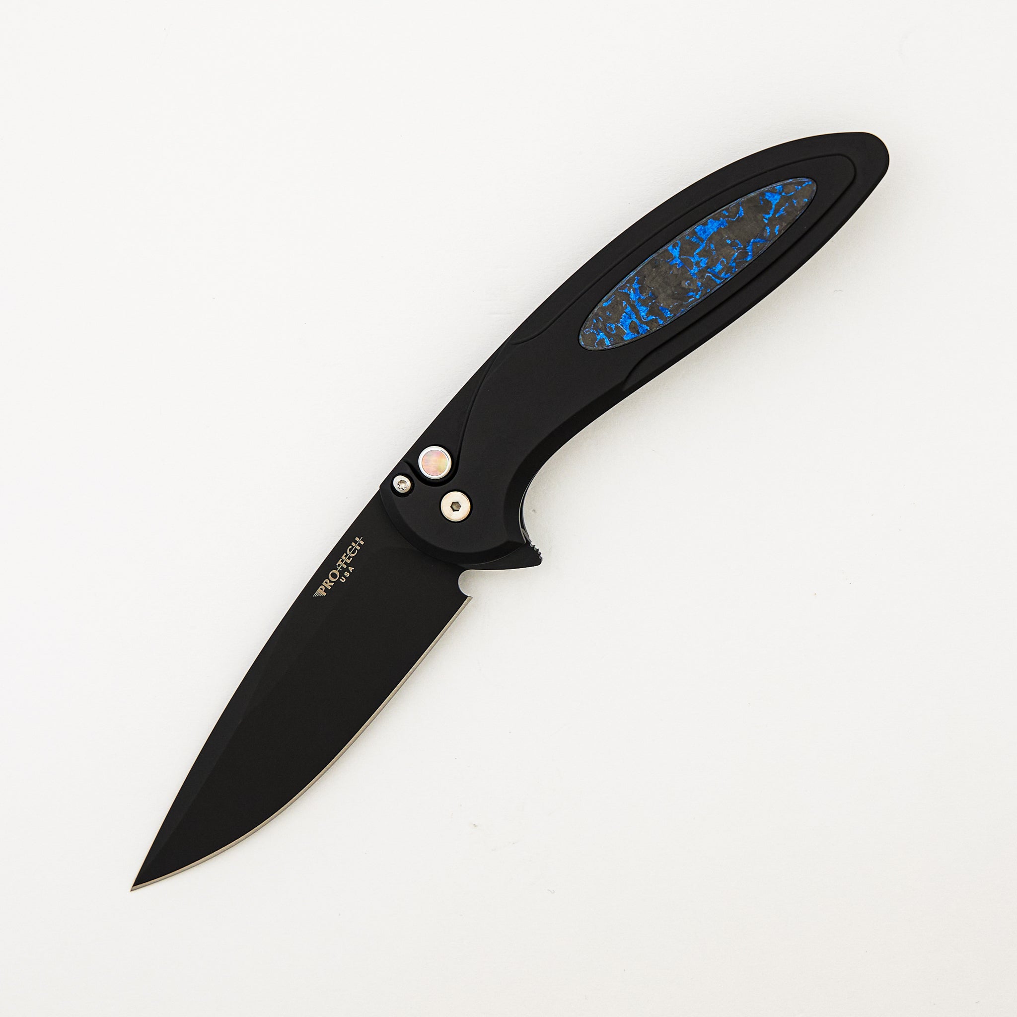 Cambria 2 - CF2103-LTD TC Blue - Black Aluminum Handle - Blue Techocarbo Inlay - DLC Black MagnaCut Blade