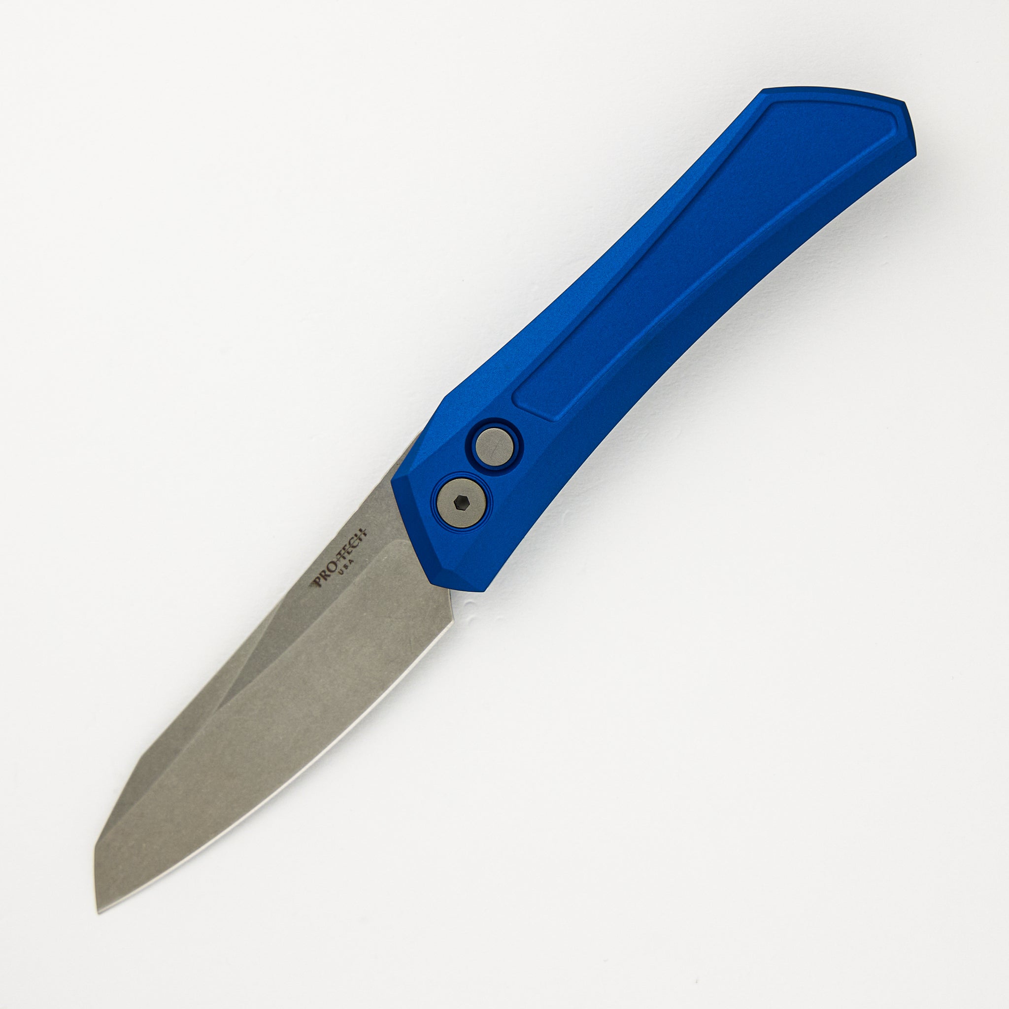 Oligarch - Blue Aluminum Handle - Stonwashed MagnaCut Blade DS101-BLUE (Sinkevich Design)