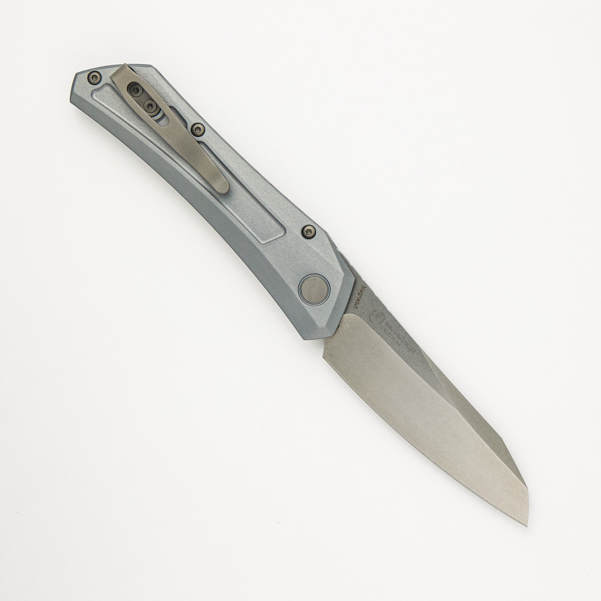 Pro-Tech Knives / Sinkevich Design Oligarch Auto - Grey Aluminum Handle - Stonwashed MagnaCut Blade - DS101-GREY