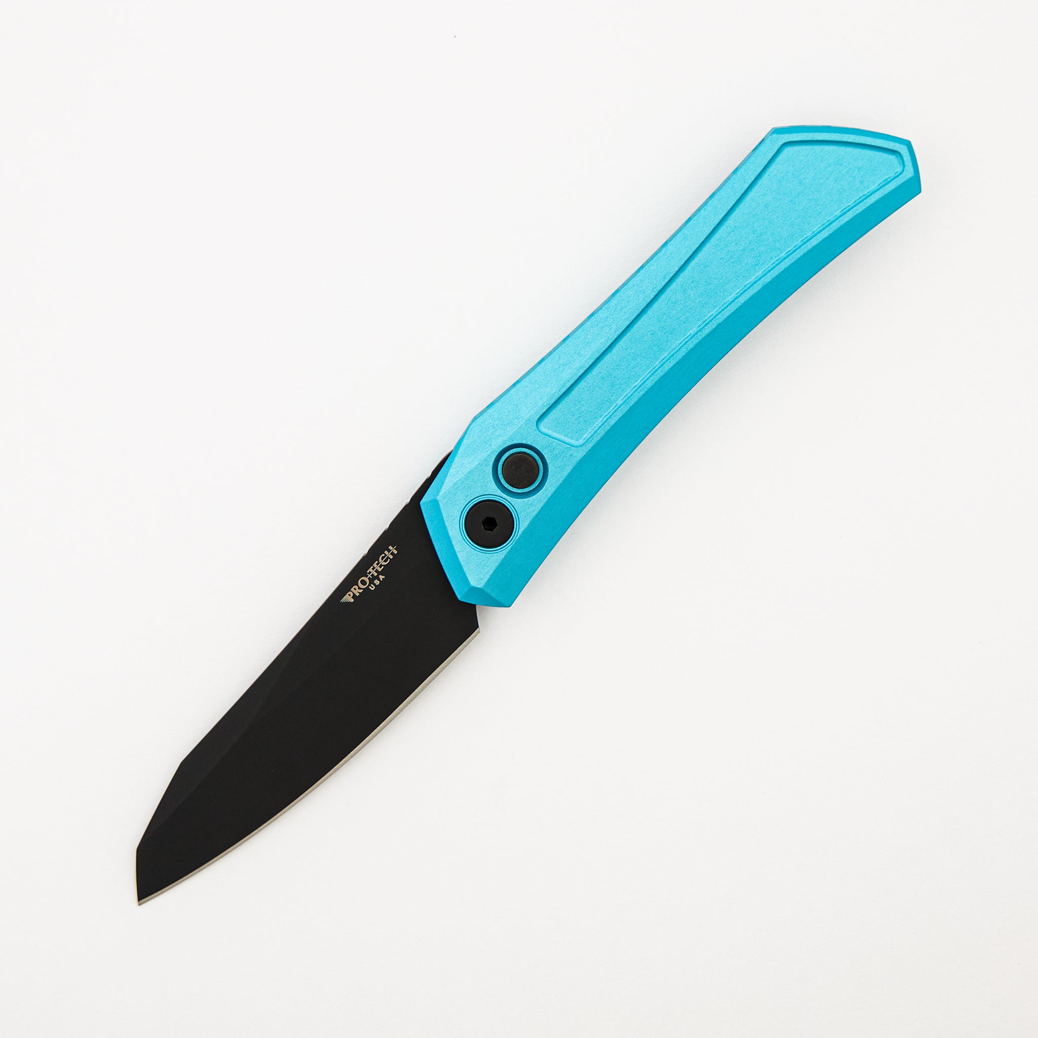 Oligarch - Solid T. Blue Aluminum Handle - DLC Black MagnaCut Blade DS103-T.Blue (Sinkevich Design)
