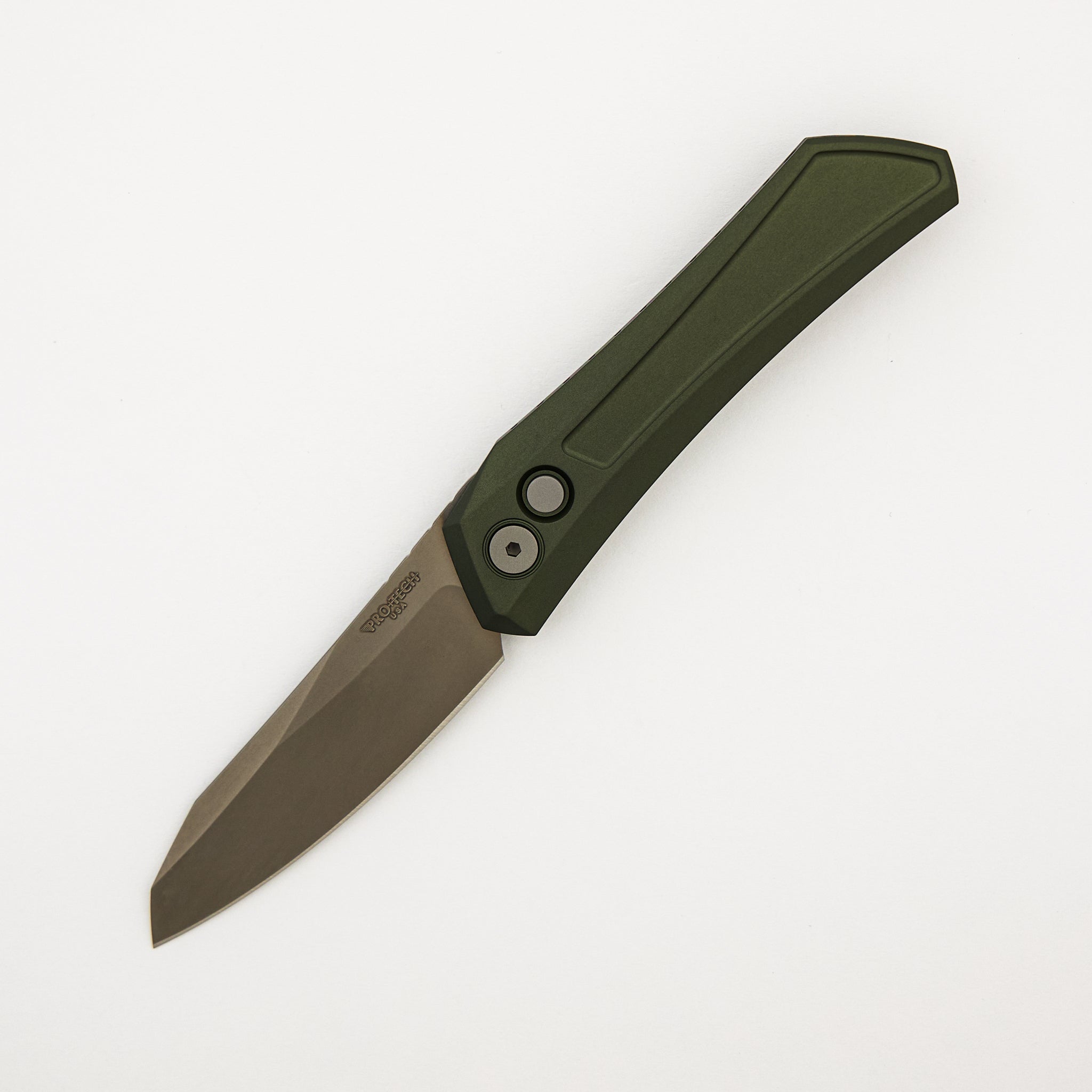Oligarch - Solid Green Aluminum Handle - Smokey Grey DLC Magnacut Blade - DS121-GREEN (Sinkevich Design)