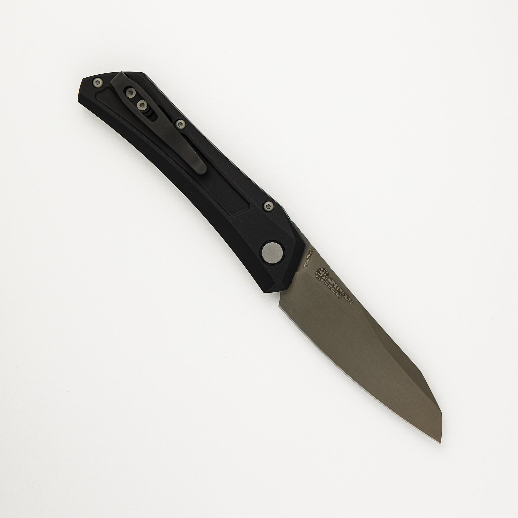 Pro-Tech Knives / Sinkevich Design Oligarch Auto - Black Aluminum Handle - Smoky Grey DLC MagnaCut Blade - DS121