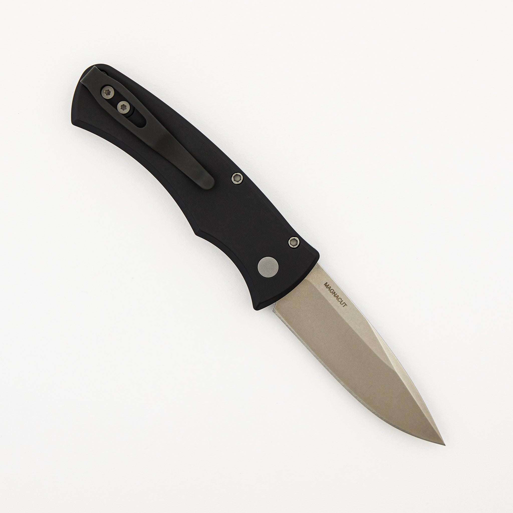 Duke 2 - DUKE2101 - Black Aluminum Handle - Stonewashed MagnaCut Blade