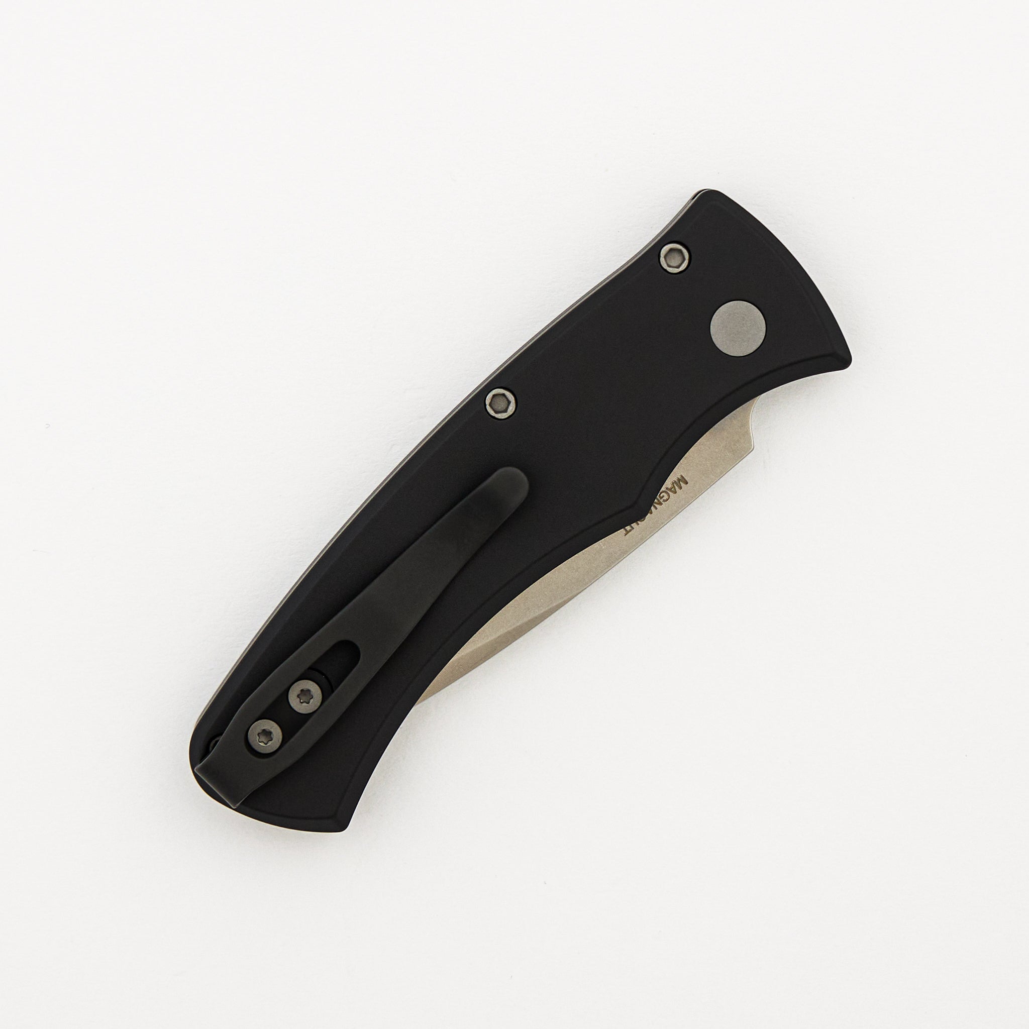 Duke 2 - DUKE2101 - Black Aluminum Handle - Stonewashed MagnaCut Blade