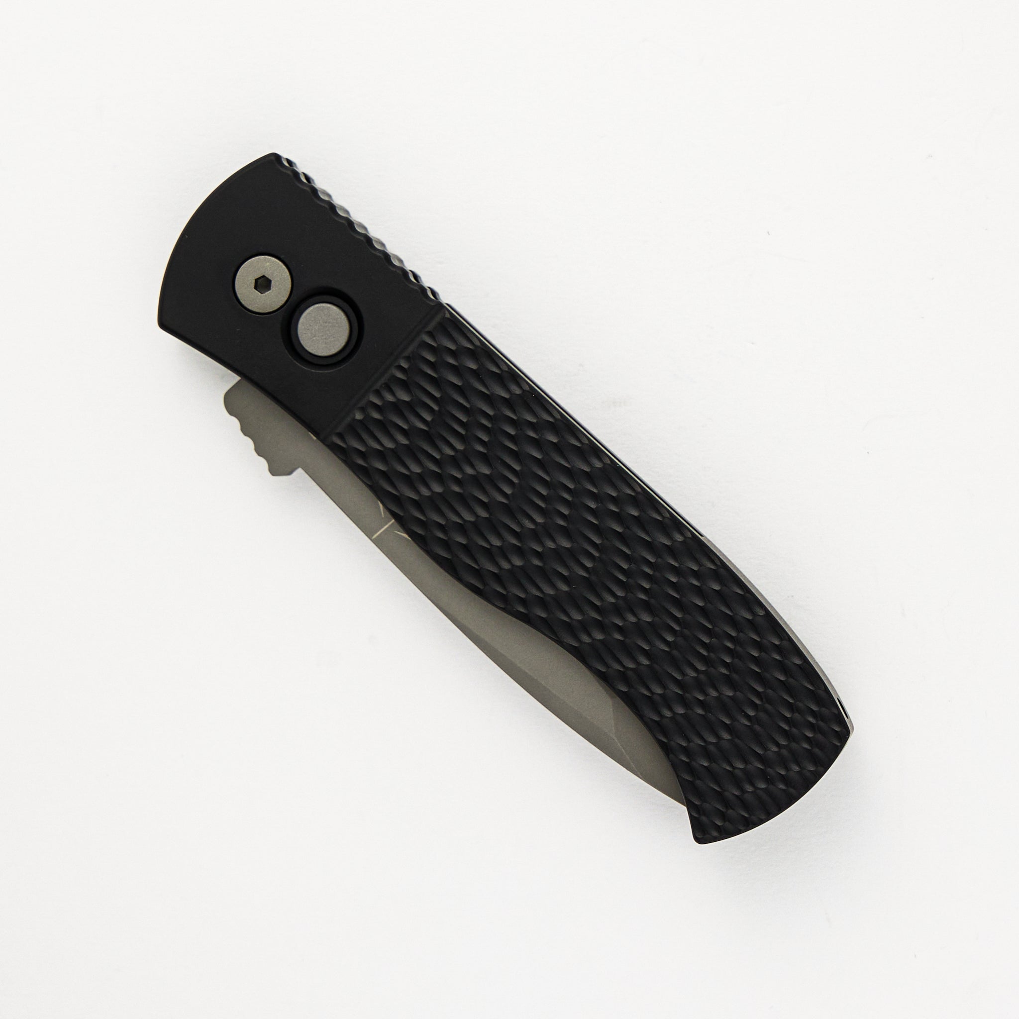 Pro-Tech Knives Emerson Design CQC7 Auto – Black Textured Handle – Blasted Tanto Blade – E7T05