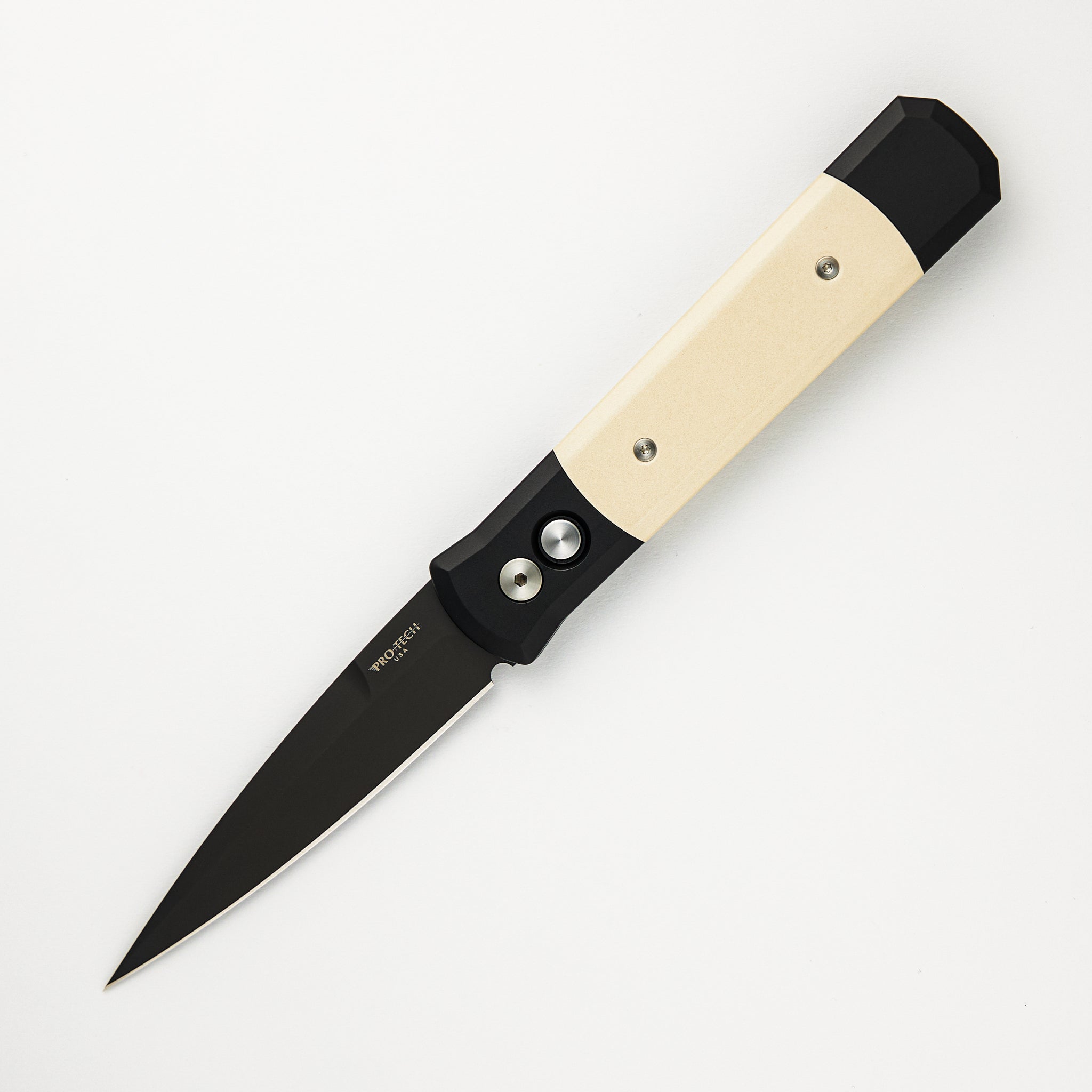 Pro-Tech Knives GODFATHER – "Tuxedo" Black Handle - 154-CM Blade - 952