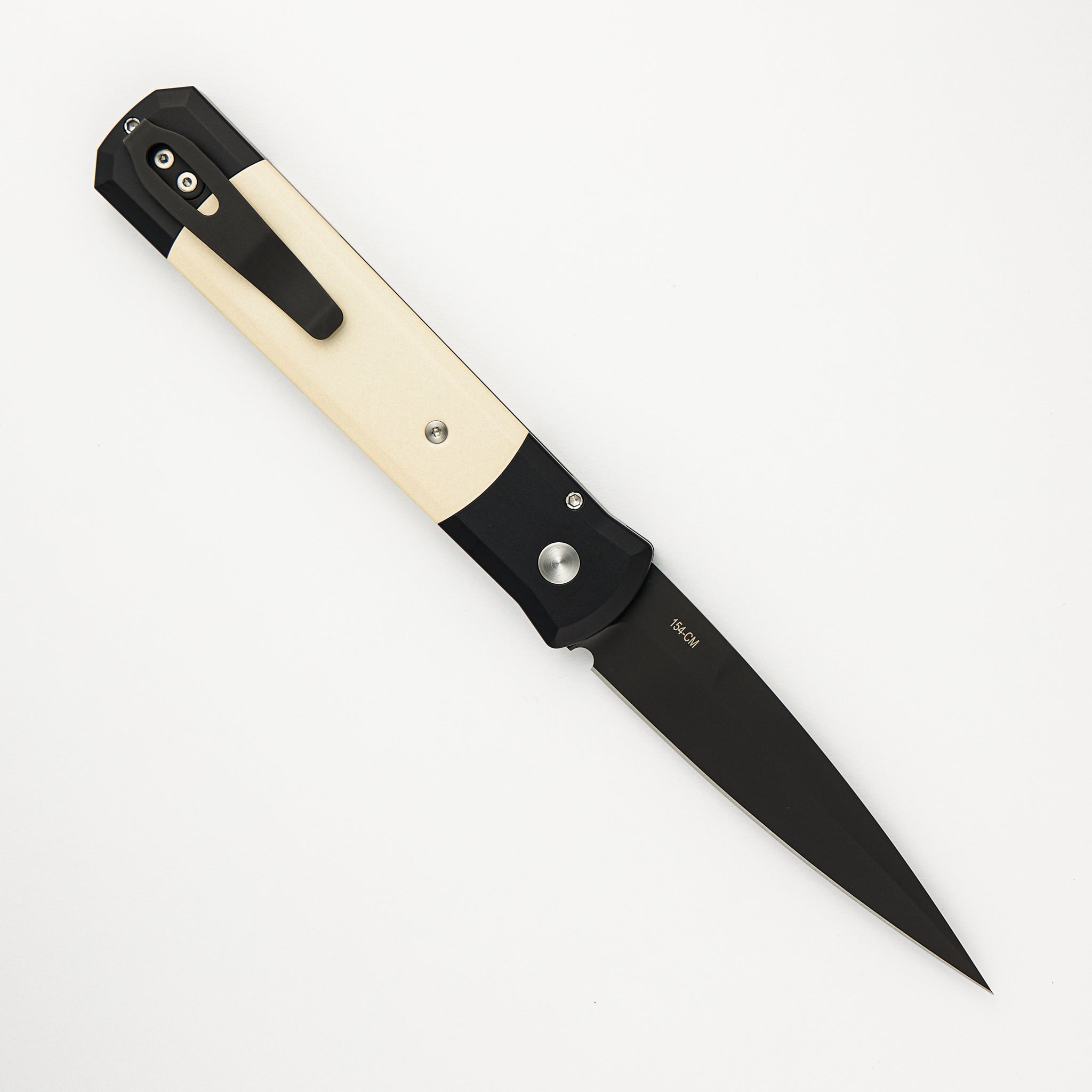 Pro-Tech Knives GODFATHER – "Tuxedo" Black Handle - 154-CM Blade - 952