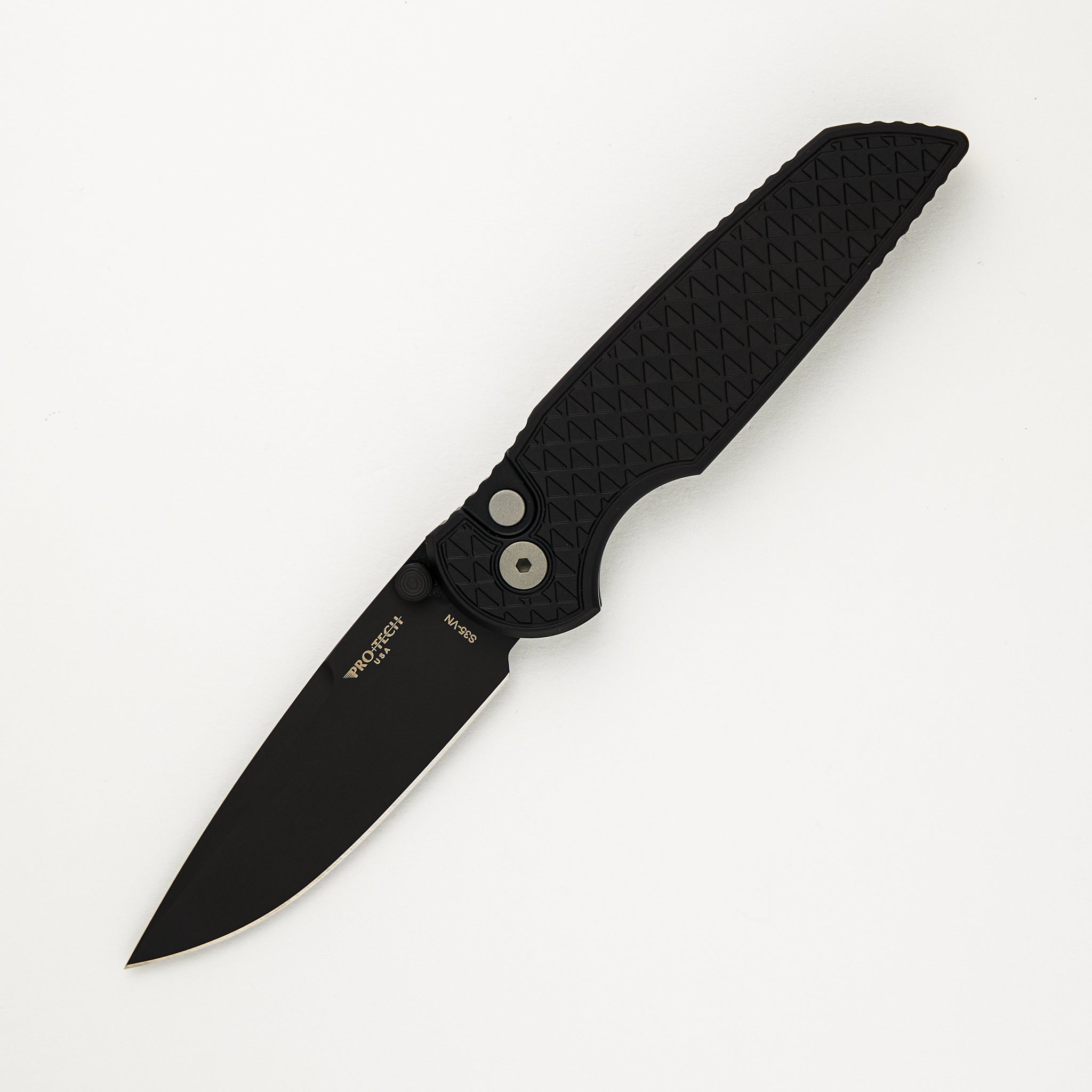 TR-3 Integrity - Black "Relic" Textured Handle - DLC Black S35VN Blade - INT106