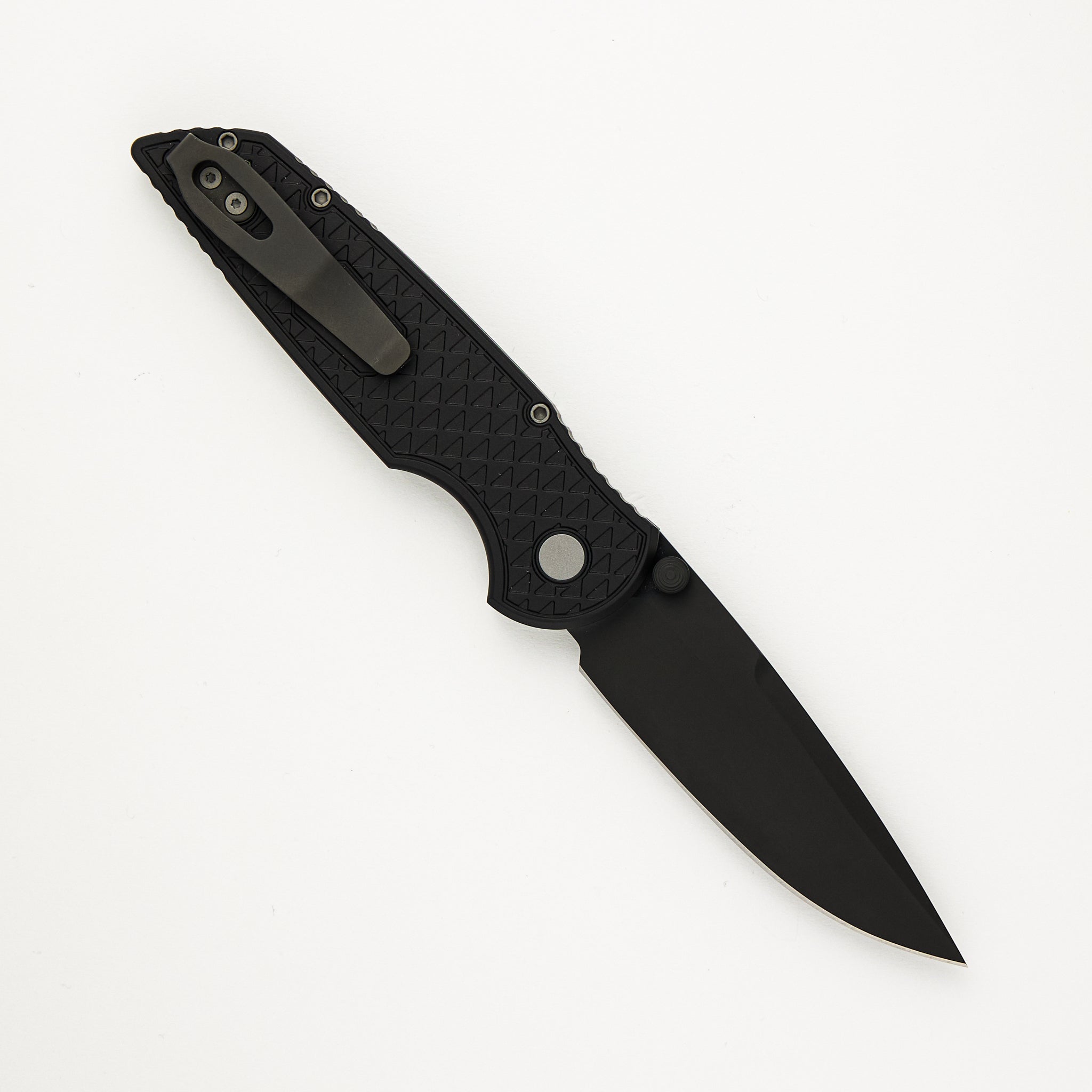 TR-3 Integrity - Black "Relic" Textured Handle - DLC Black S35VN Blade - INT106