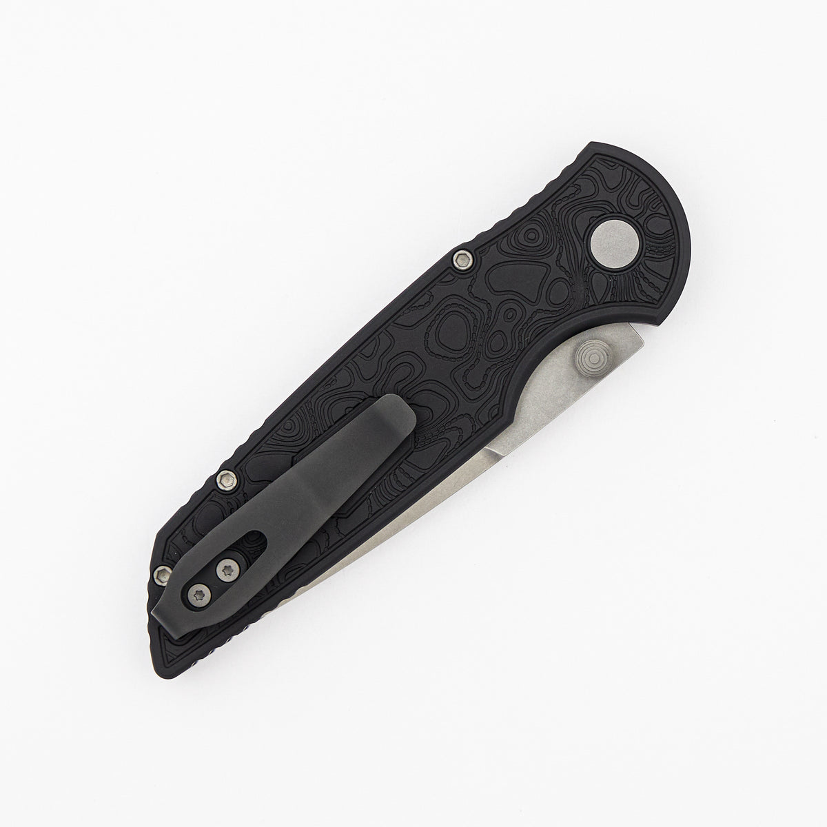 TR-3 Integrity - INT1105-TOPO - Black "TOPO" Texture Handle - Stonewash MagnaCut Blade