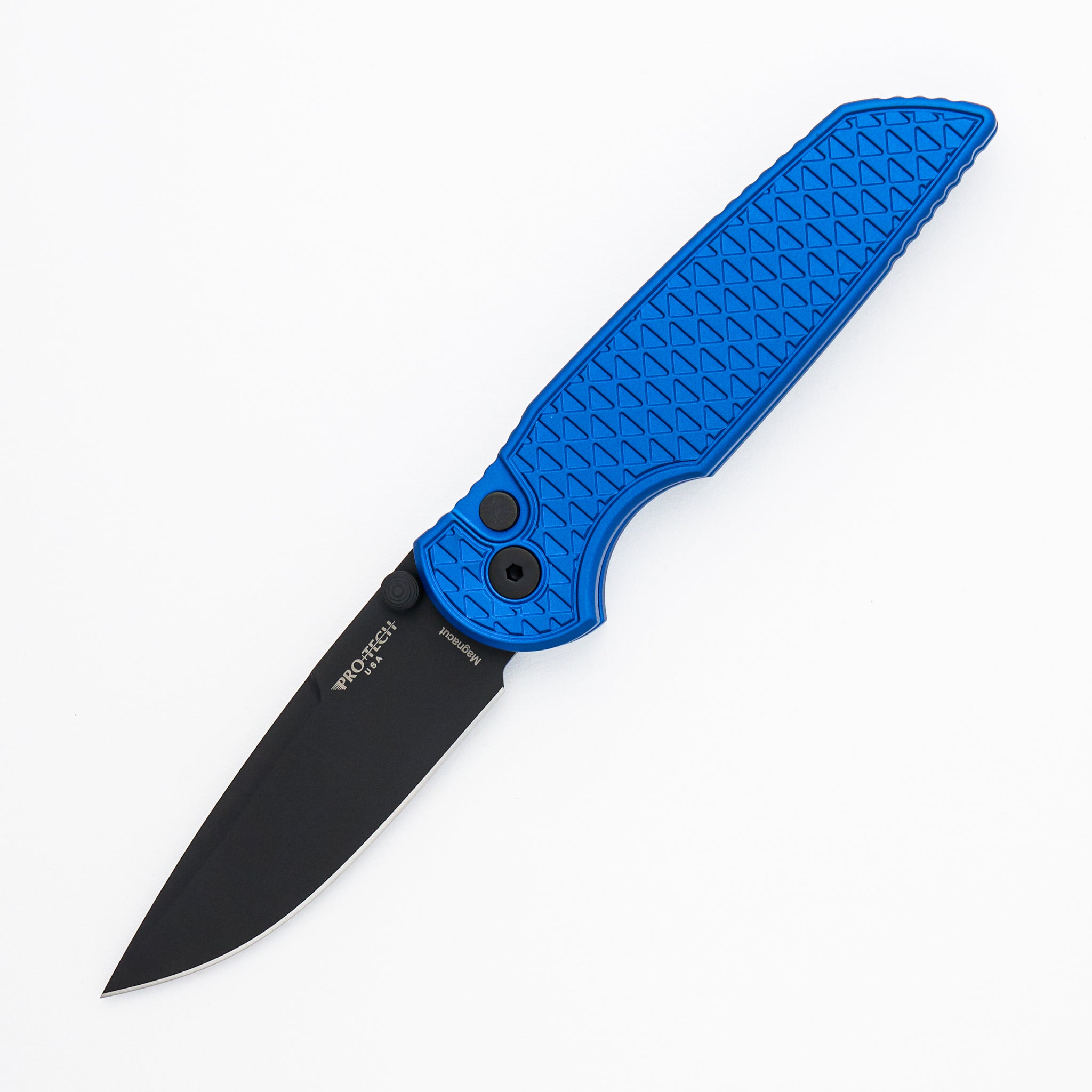 TR-3 Integrity - INT1106-BLUE - "Relic" Textured Blue Handle - DLC Black MagnaCut Blade