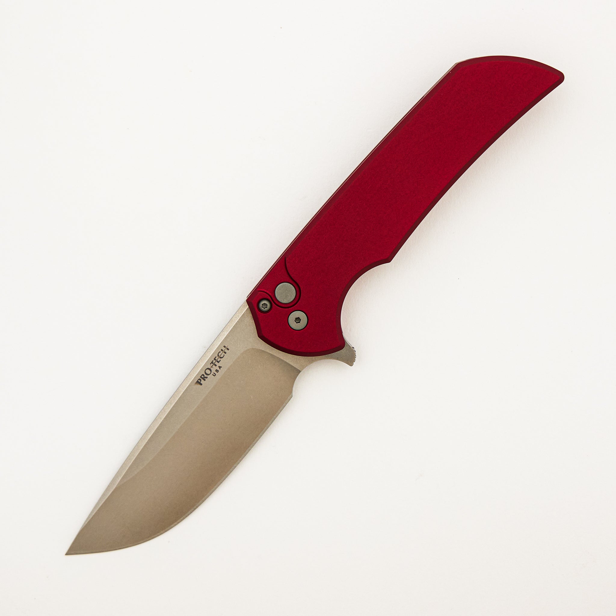 Mordax - MX101-RED - Solid Red Handle - Stonewash CPM-20CV Blade