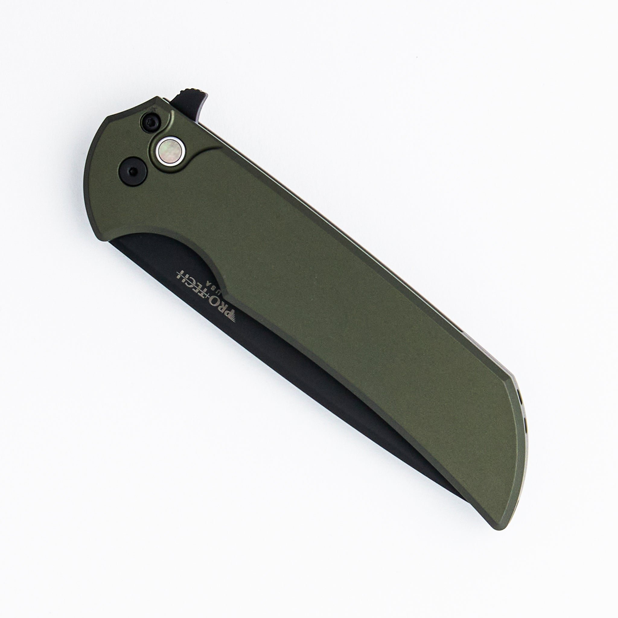 Mordax - MX103 -LTD GREEN - Solid Green Handle - DLC Black MagnaCut Blade - Black Lip Pearl Button