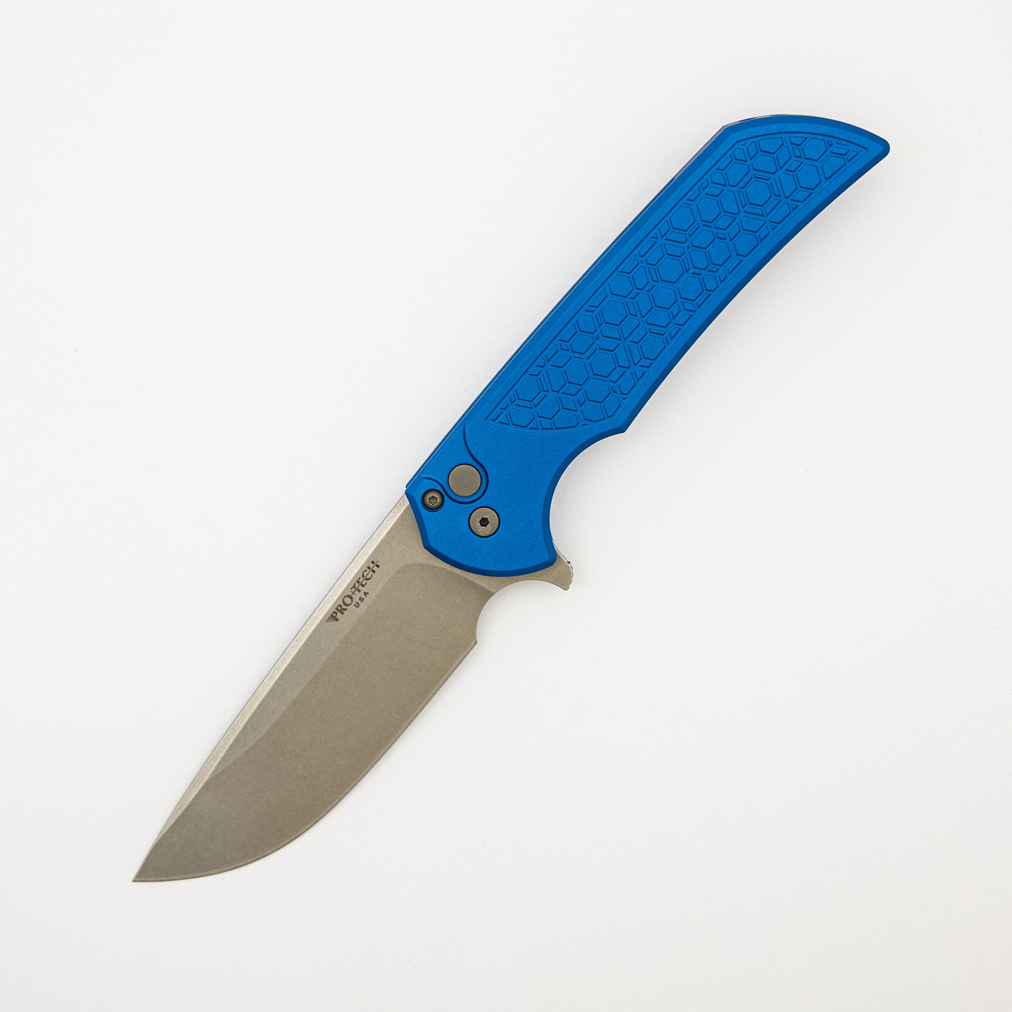 Mordax - Blue "Gridlock" Textured Handle - Stonewash MagnaCut Blade - MX105-Blue-Gridlock