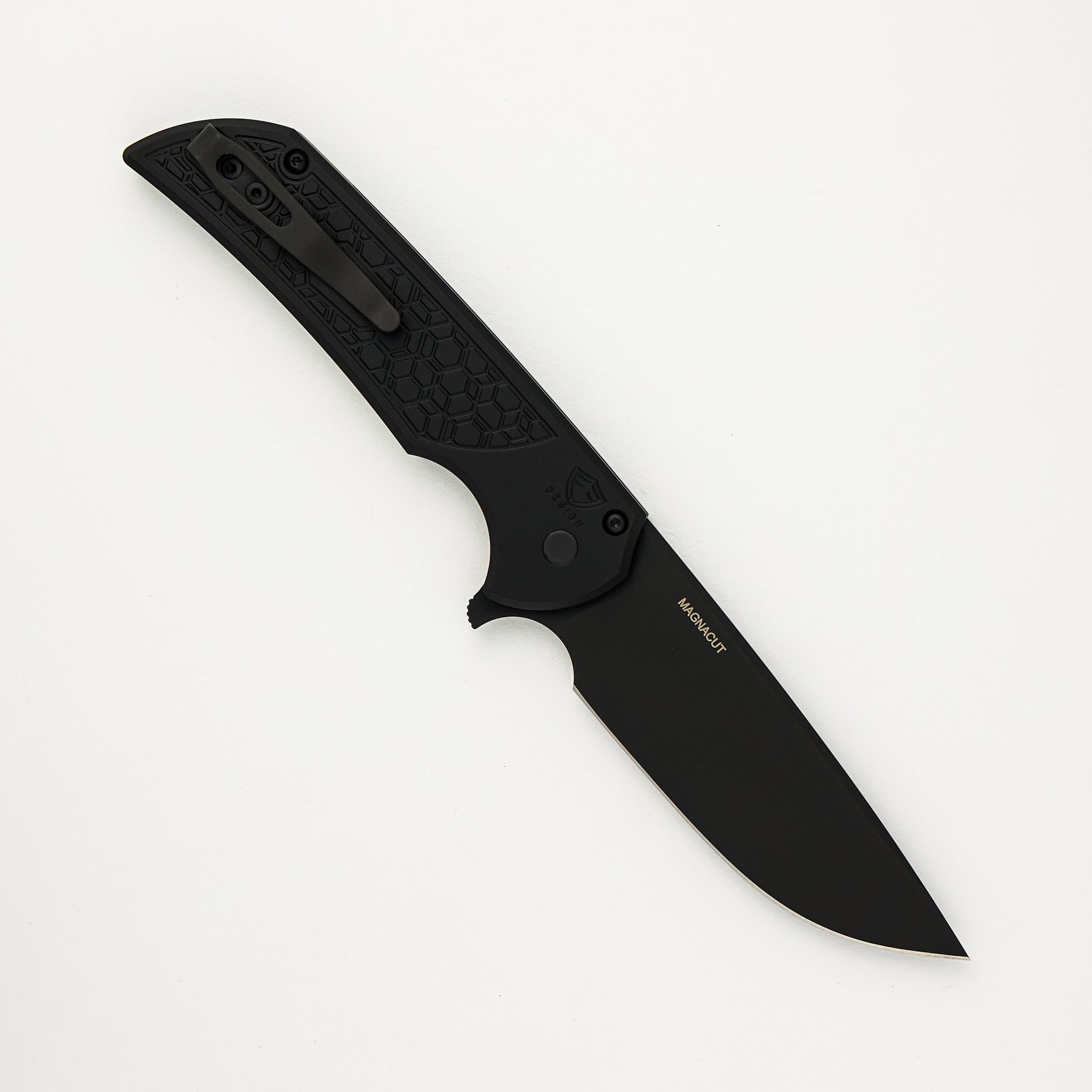 Pro-Tech Knives Mordax - MX106-Gridlock - Black "Gridlock" Textured Handle - DLC Black MagnaCut Blade