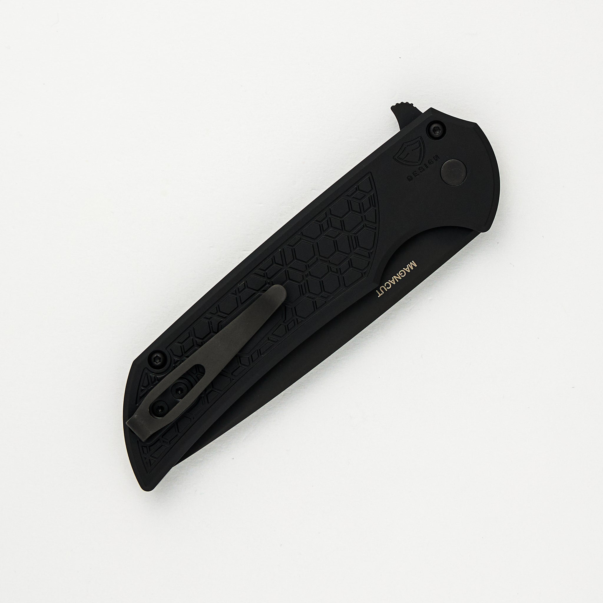 Pro-Tech Knives Mordax - MX106-Gridlock - Black "Gridlock" Textured Handle - DLC Black MagnaCut Blade