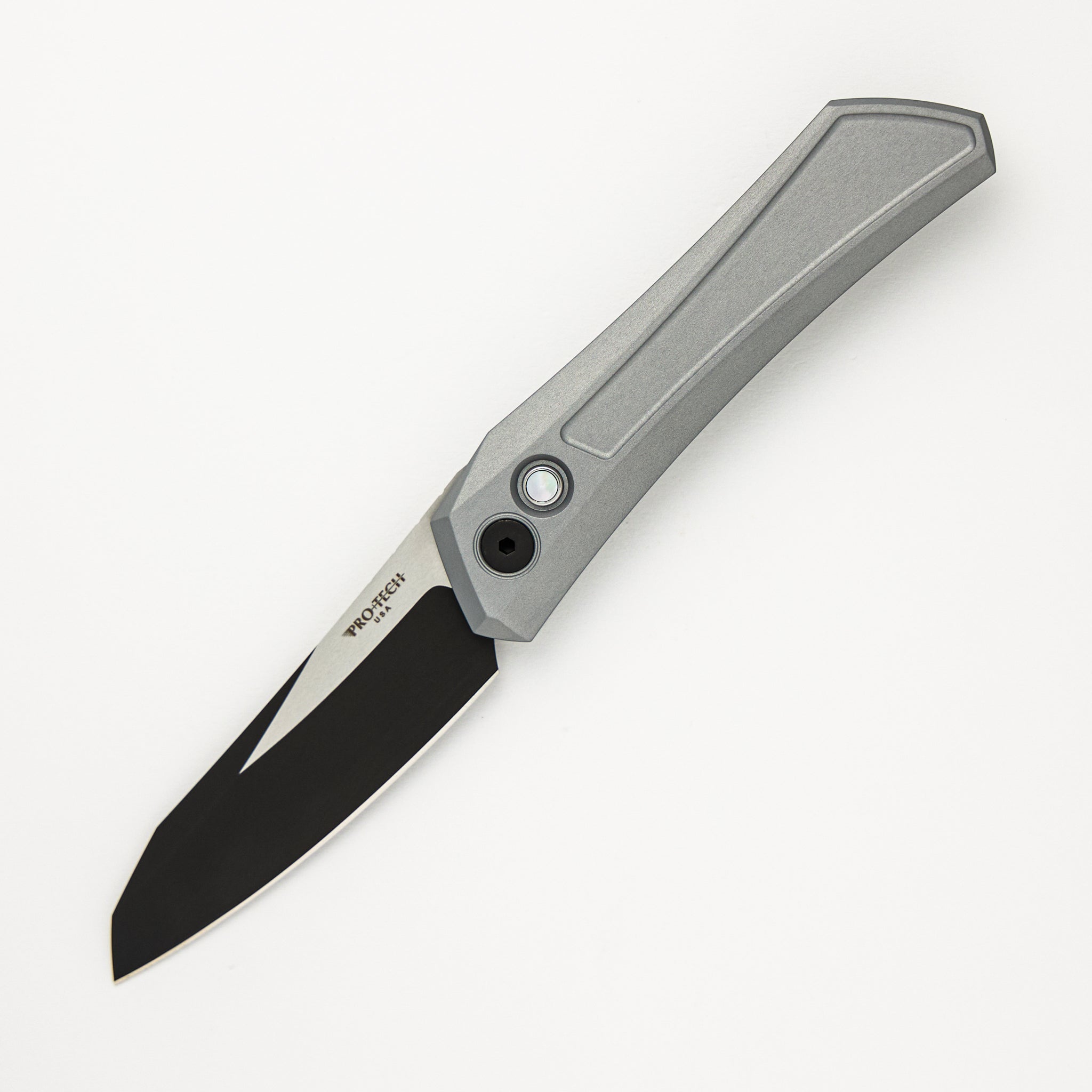 Pro-Tech Knives / Sinkevich Design Oligarch - 2024.BLADEWEST.05 - Solid Grey Handle - 2-Tone DLC MagnaCut Blade