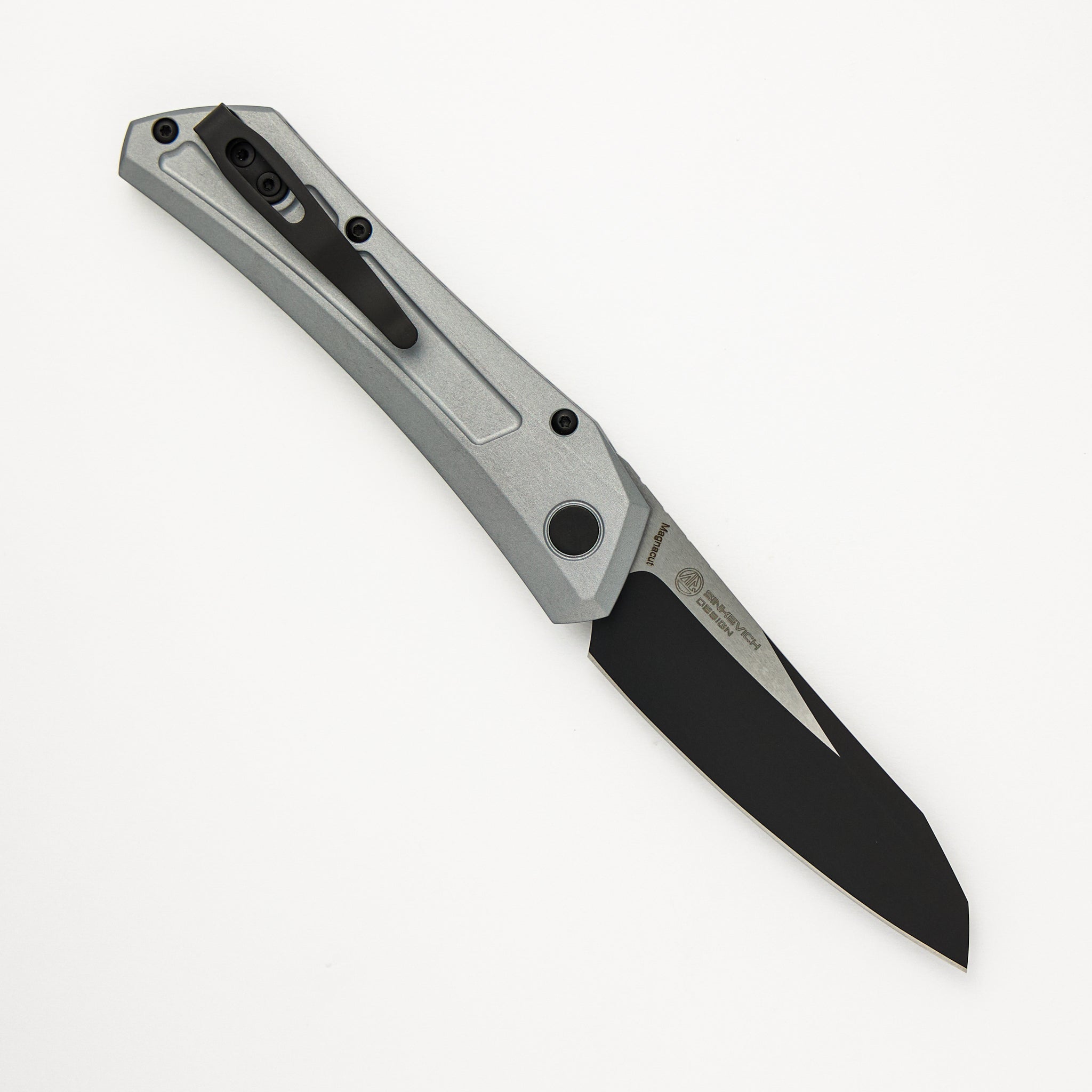 Pro-Tech Knives / Sinkevich Design Oligarch - 2024.BLADEWEST.05 - Solid Grey Handle - 2-Tone DLC MagnaCut Blade