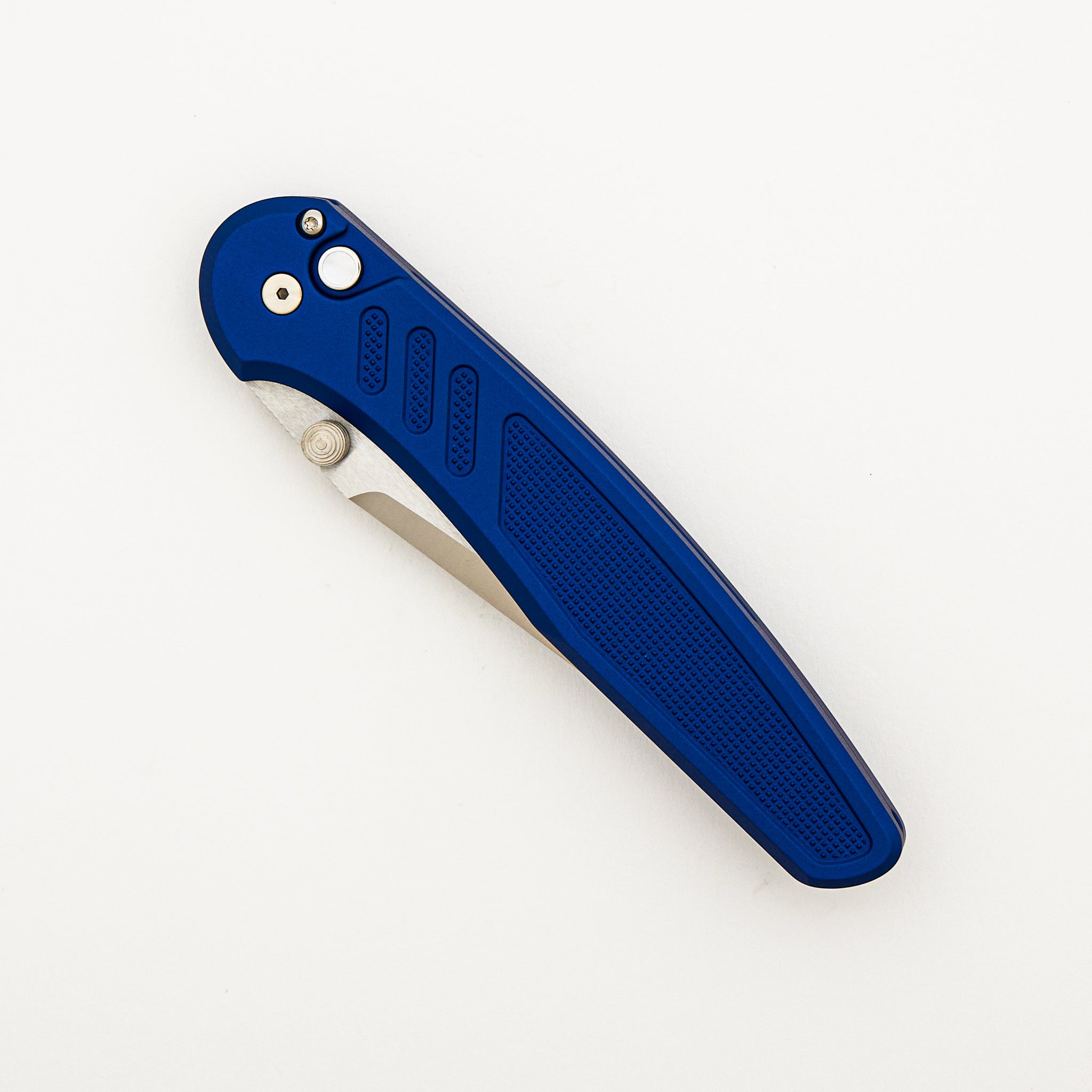 あおなぎ Avalon - PN1100-LTD BLUE - Knurled Blue Handle - Machine Satin MagnaCu
