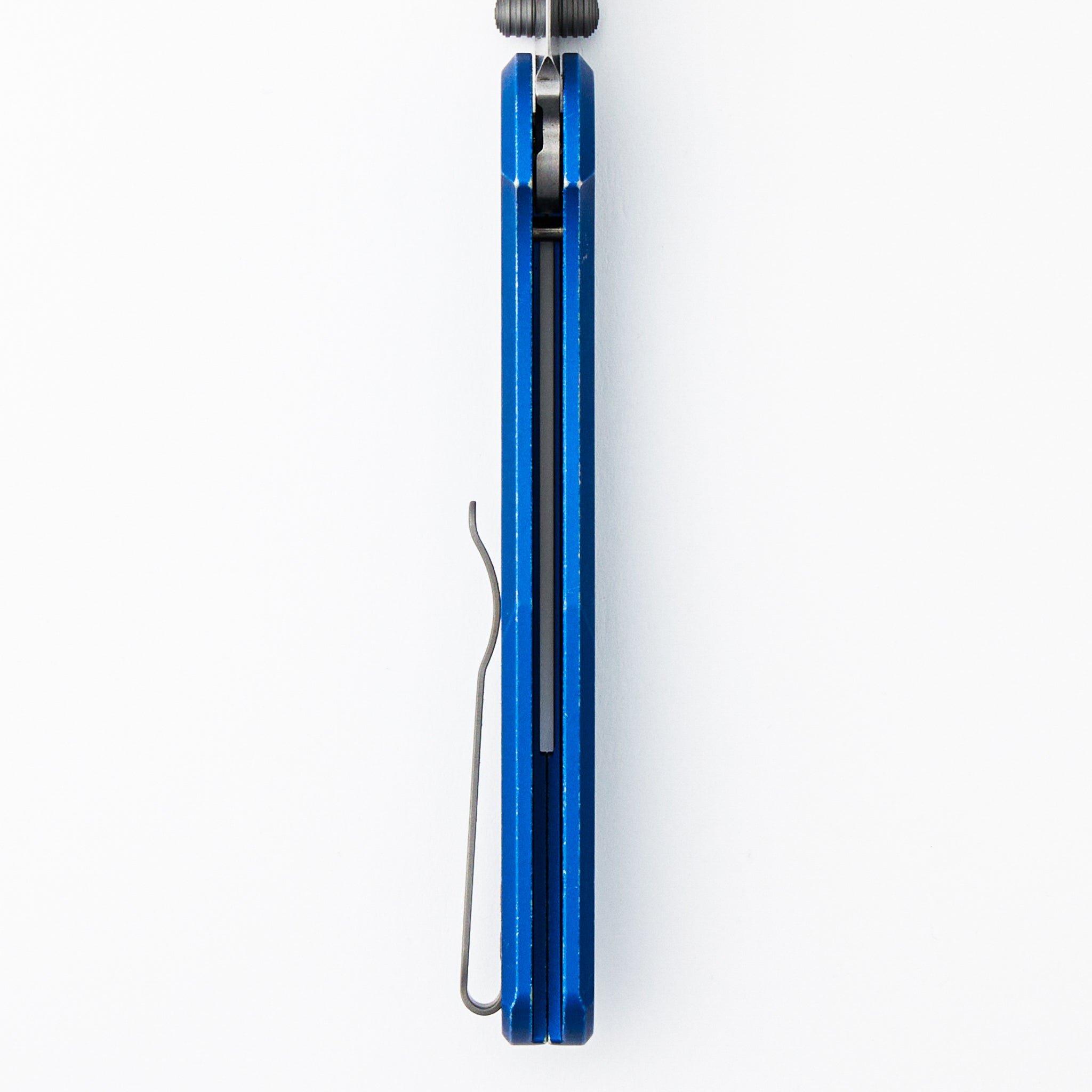 Avalon - PN1101-BW BLUE - Knurled Battleworn Blue Aluminum Handle - Stonewash MagnaCut Blade (Peace Neighbor Design)