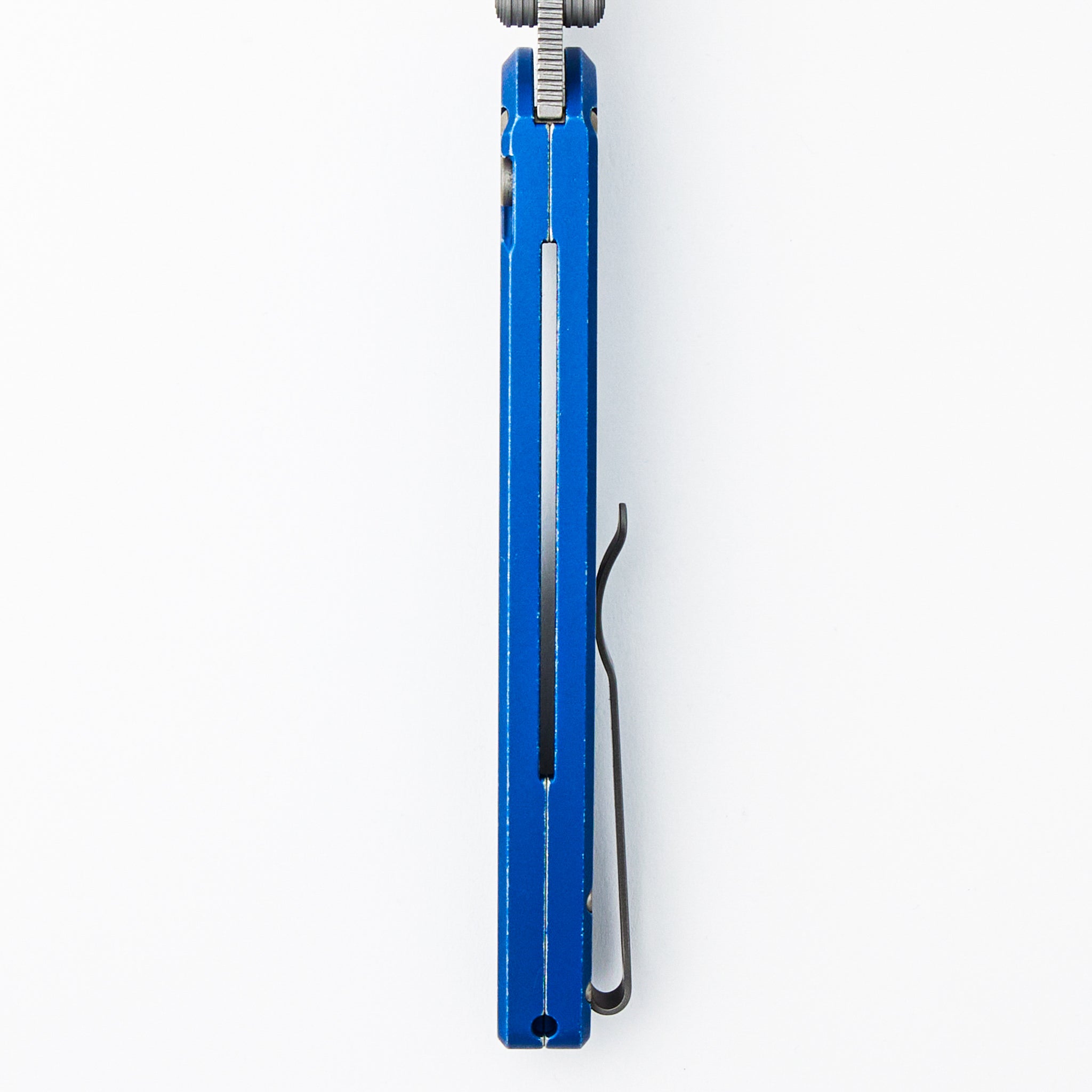 Avalon - PN1101-BW BLUE - Knurled Battleworn Blue Aluminum Handle - Stonewash MagnaCut Blade (Peace Neighbor Design)