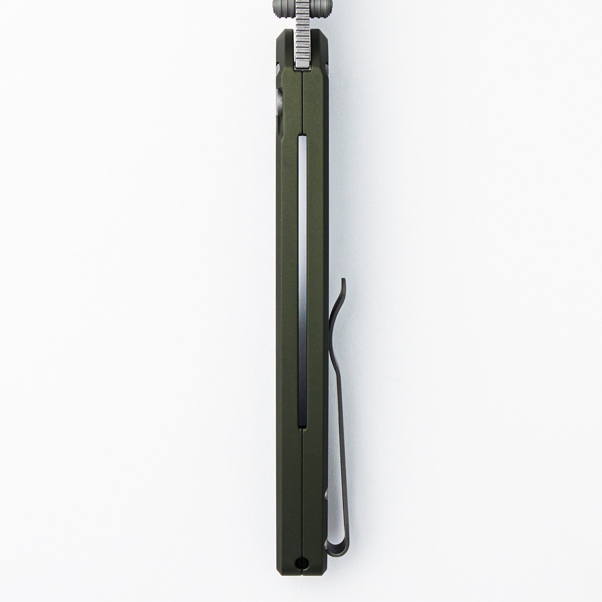Avalon - PN1101-GREEN - Knurled Green Aluminum Handle - Stonewash MagnaCut Blade (Peace Neighbor Design)