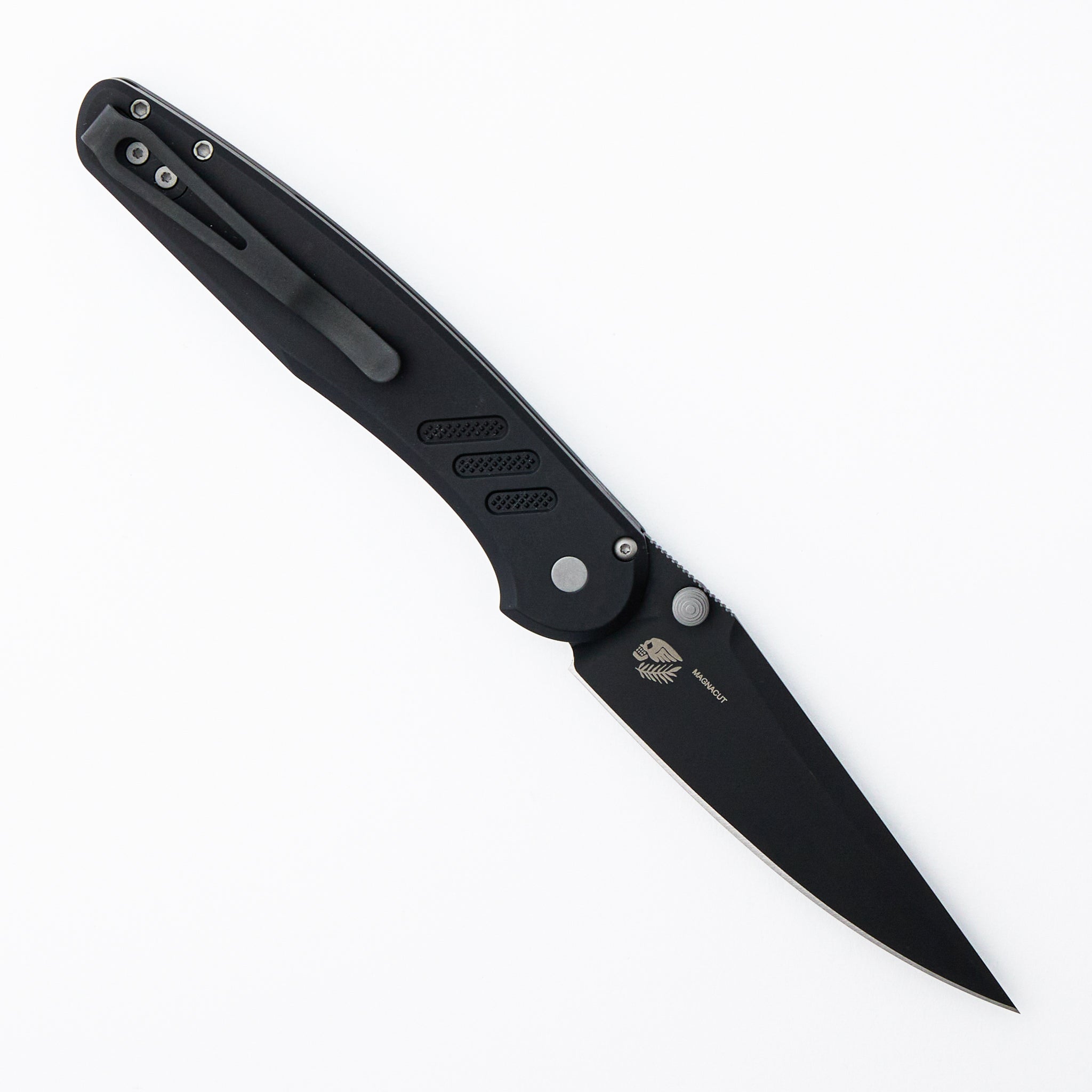 Avalon - PN1103- Knurled Black Aluminum Handle - DLC Black MagnaCut Blade (Peace Neighbor Design)