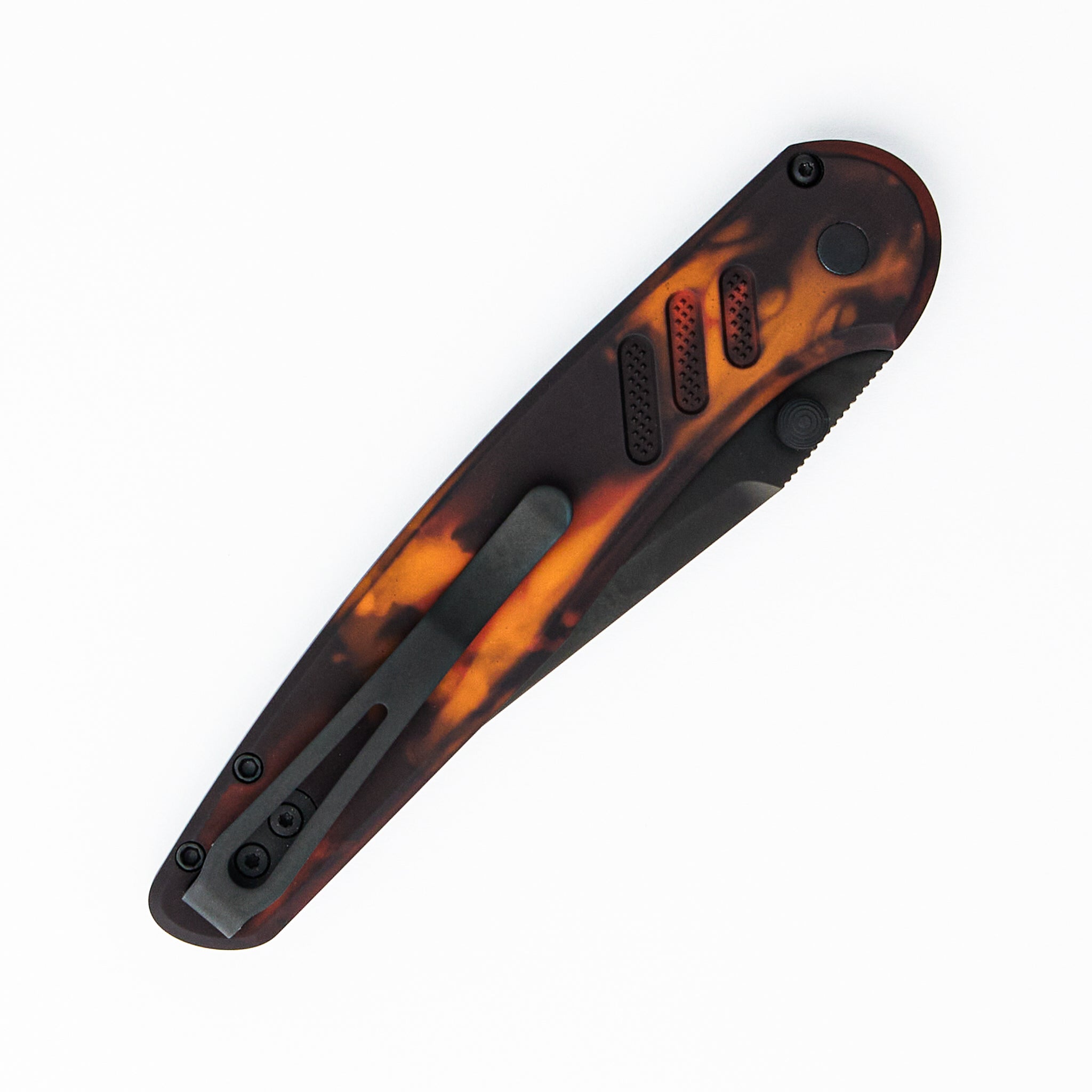 Avalon - PN1104-DF - Solid "Del Fuego" Anodized Handle - DLC Black MagnaCut Blade (Peace Neighbor Design)