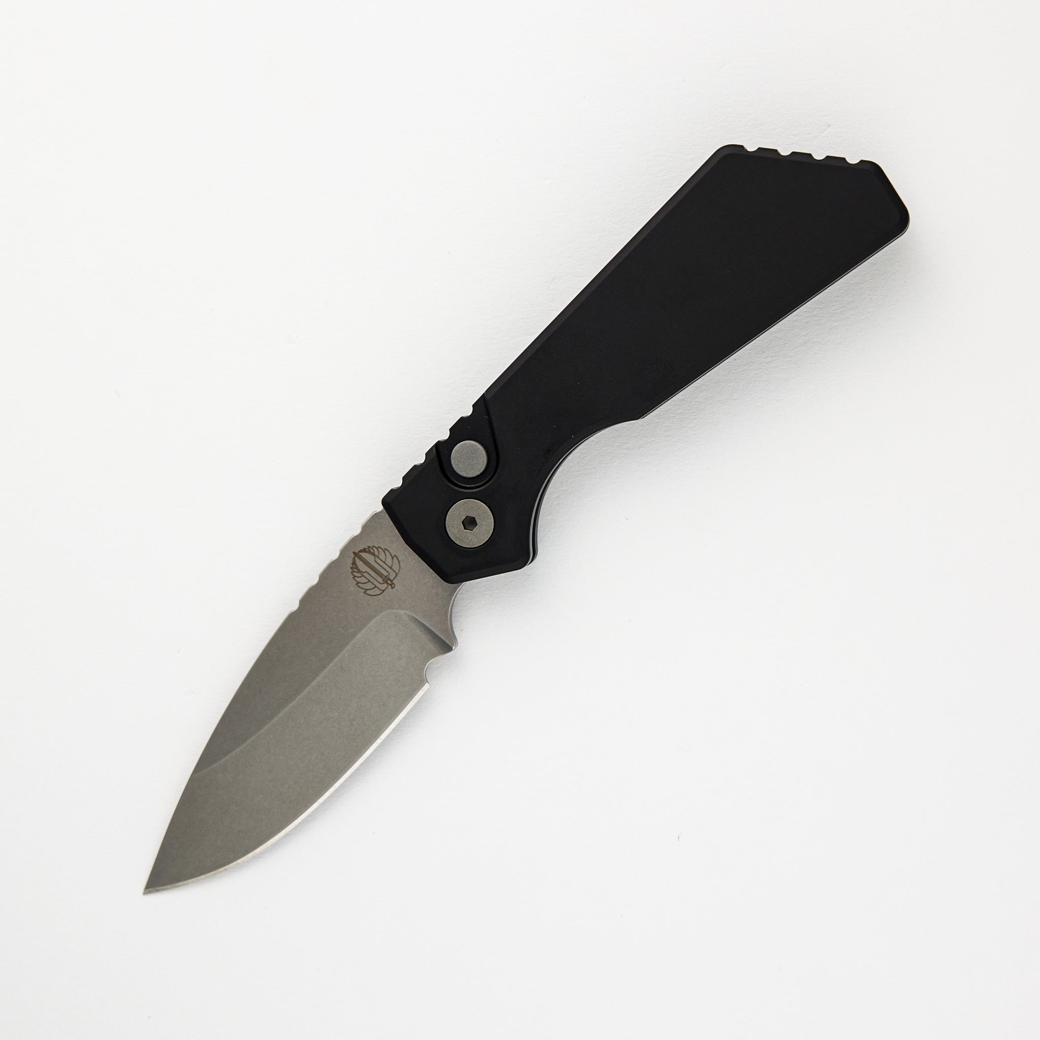 Pro-Tech Knives Strider PT Auto – Solid Black Handle Stonewash Finished Magnacut Blade PT201