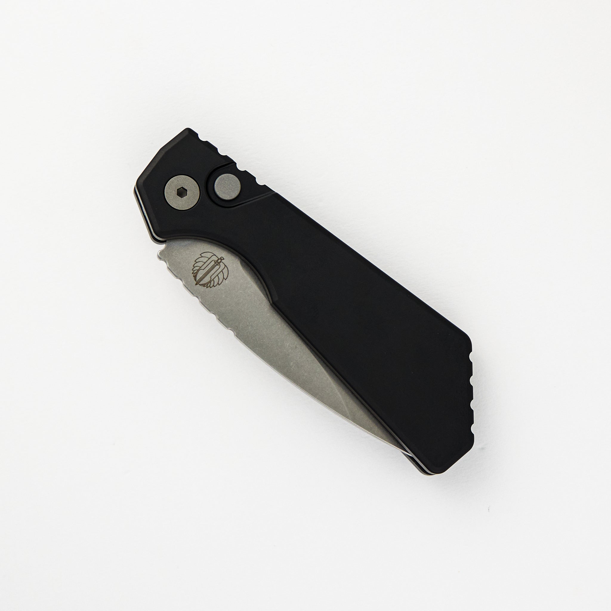 Pro-Tech Knives Strider PT Auto – Solid Black Handle Stonewash Finished Magnacut Blade PT201