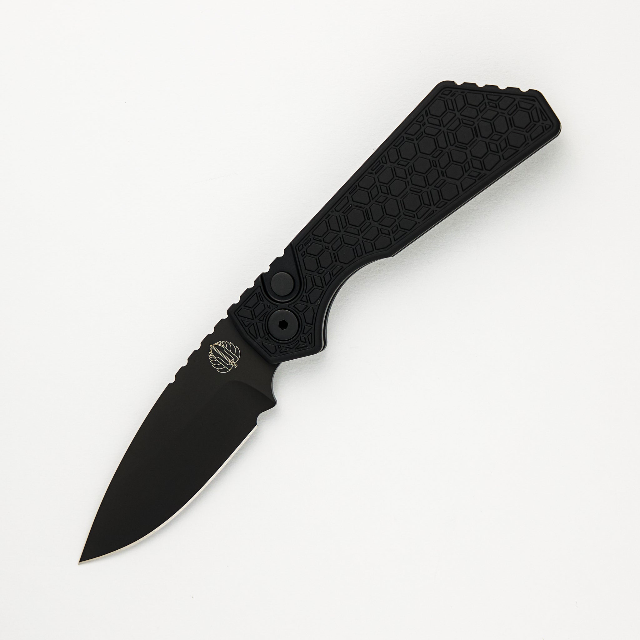 PT+ Auto – Black Gridlock Textured Handle - DLC Black MagnaCut Blade (Strider Design)