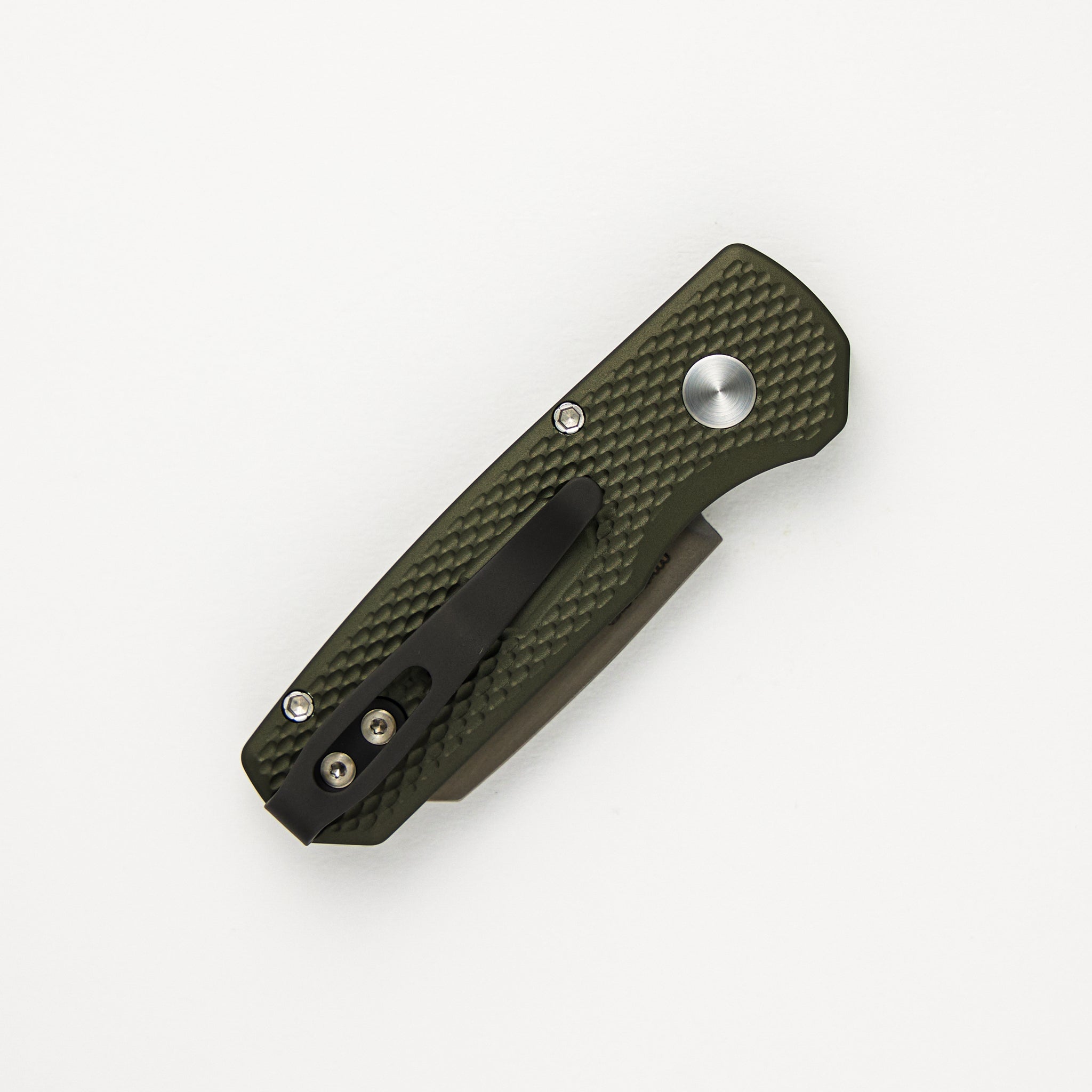 Pro-Tech Knives Runt 5 – 2024.BLADEWEST.02 - Green Textured Handle - Smokey Gret DLC MagnaCut Reverse Tanto Blade