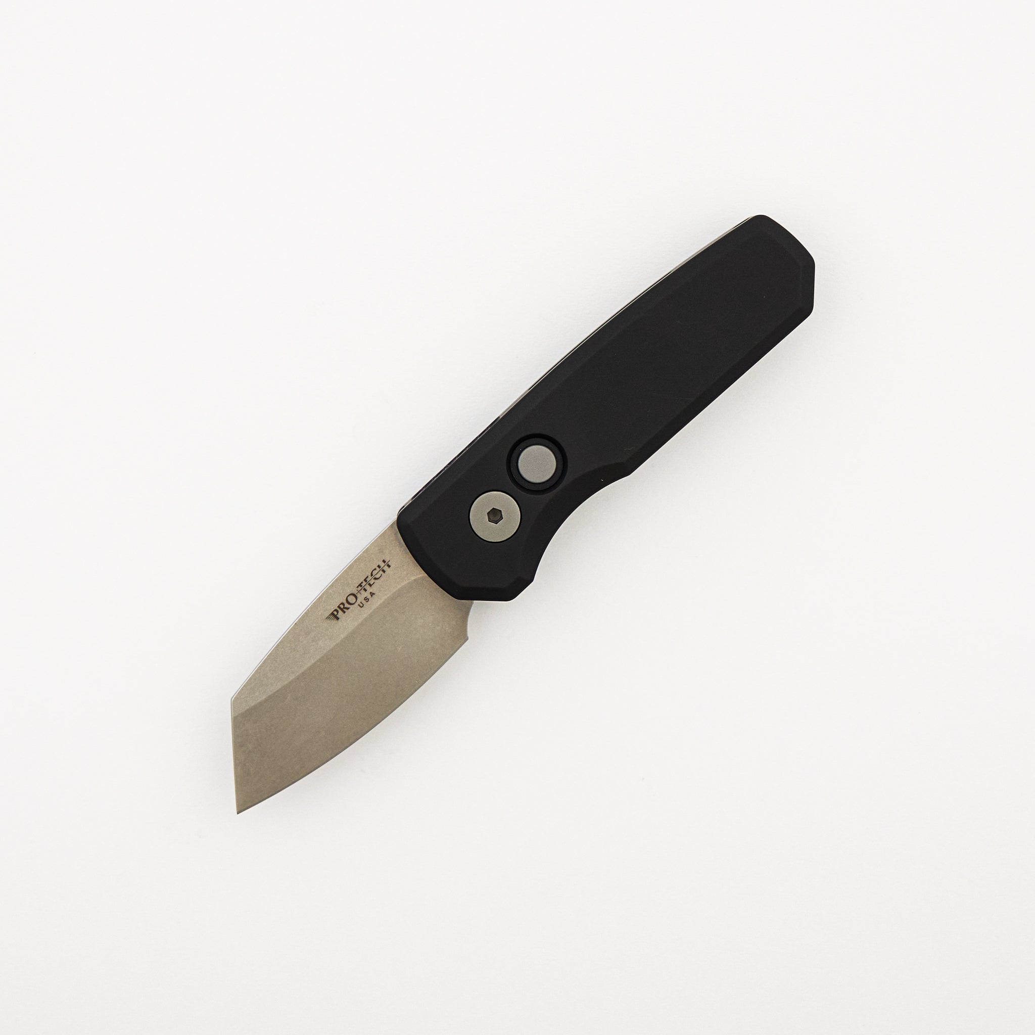 Runt 5 - Black Aluminum Handle - Stonewash 20CV Reverse Tanto Blade - R5201