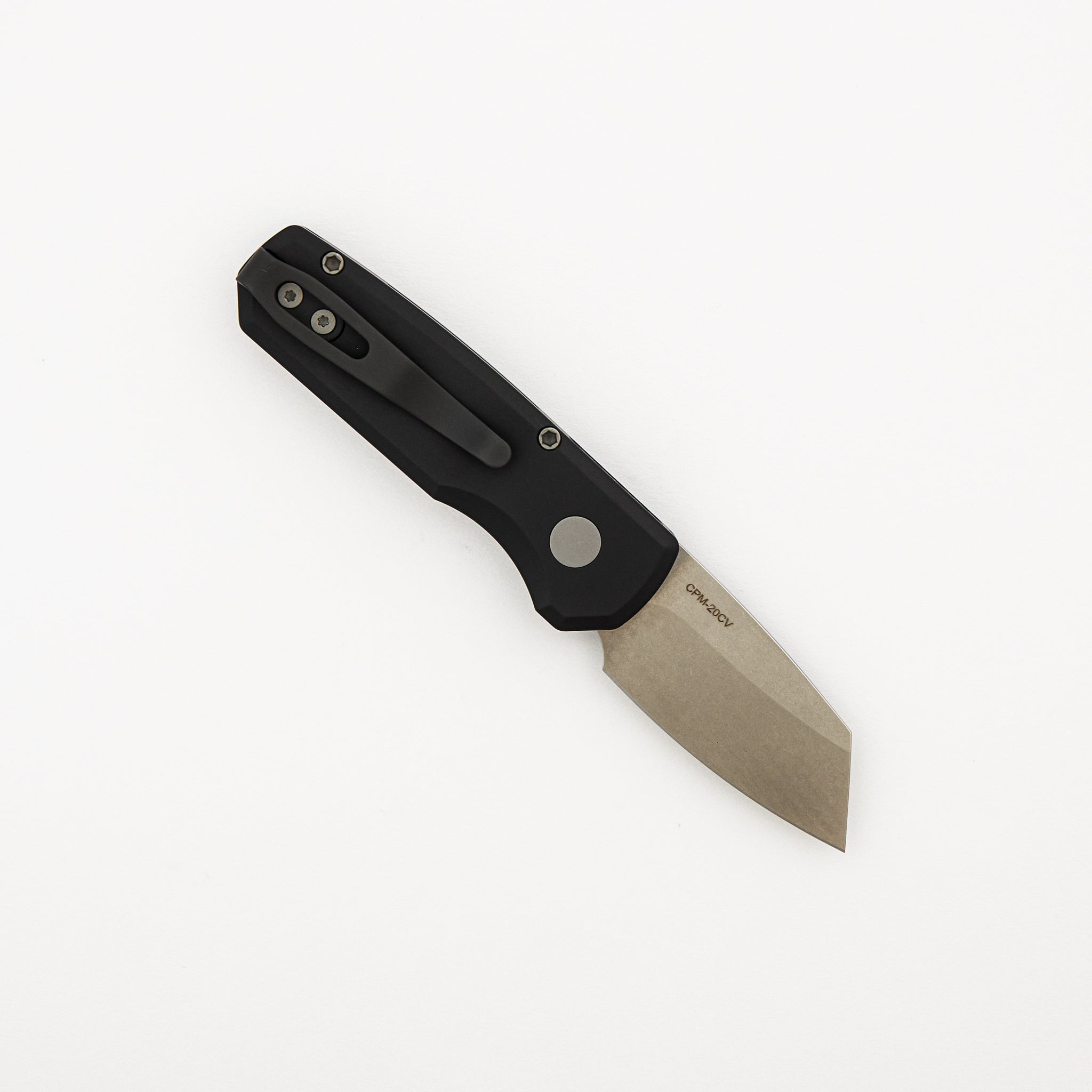 Runt 5 - Black Aluminum Handle - Stonewash 20CV Reverse Tanto Blade - R5201