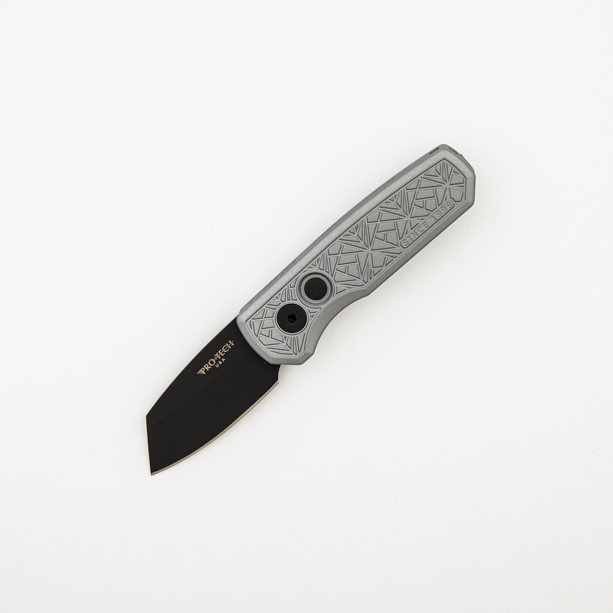 Runt 5 - R5203-GREY NEXUS - "NEXUS" Grey Textured Handle - DLC Black 20-CV Reverse Tanto Blade
