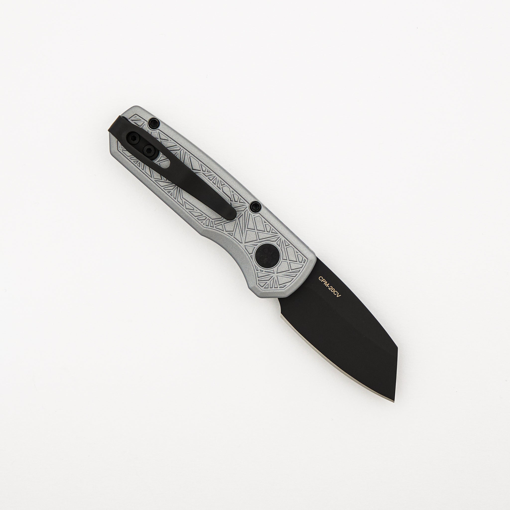 Runt 5 - R5203-GREY NEXUS - "NEXUS" Grey Textured Handle - DLC Black 20-CV Reverse Tanto Blade